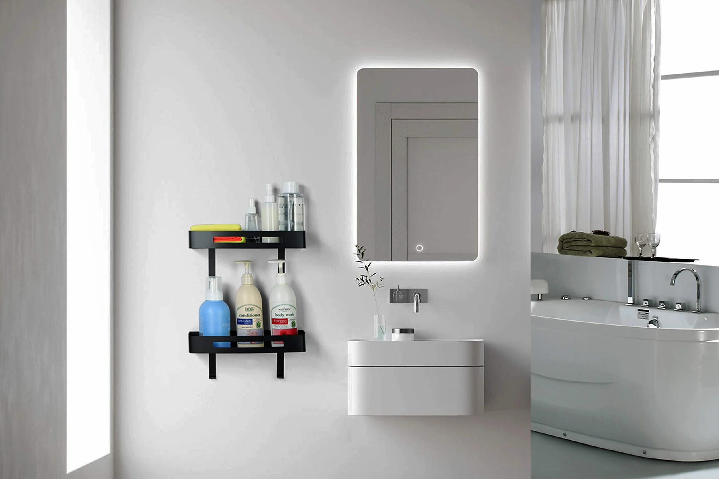 Cesta de Ducha de Acero Inoxidable - Estante Baño Esquinero