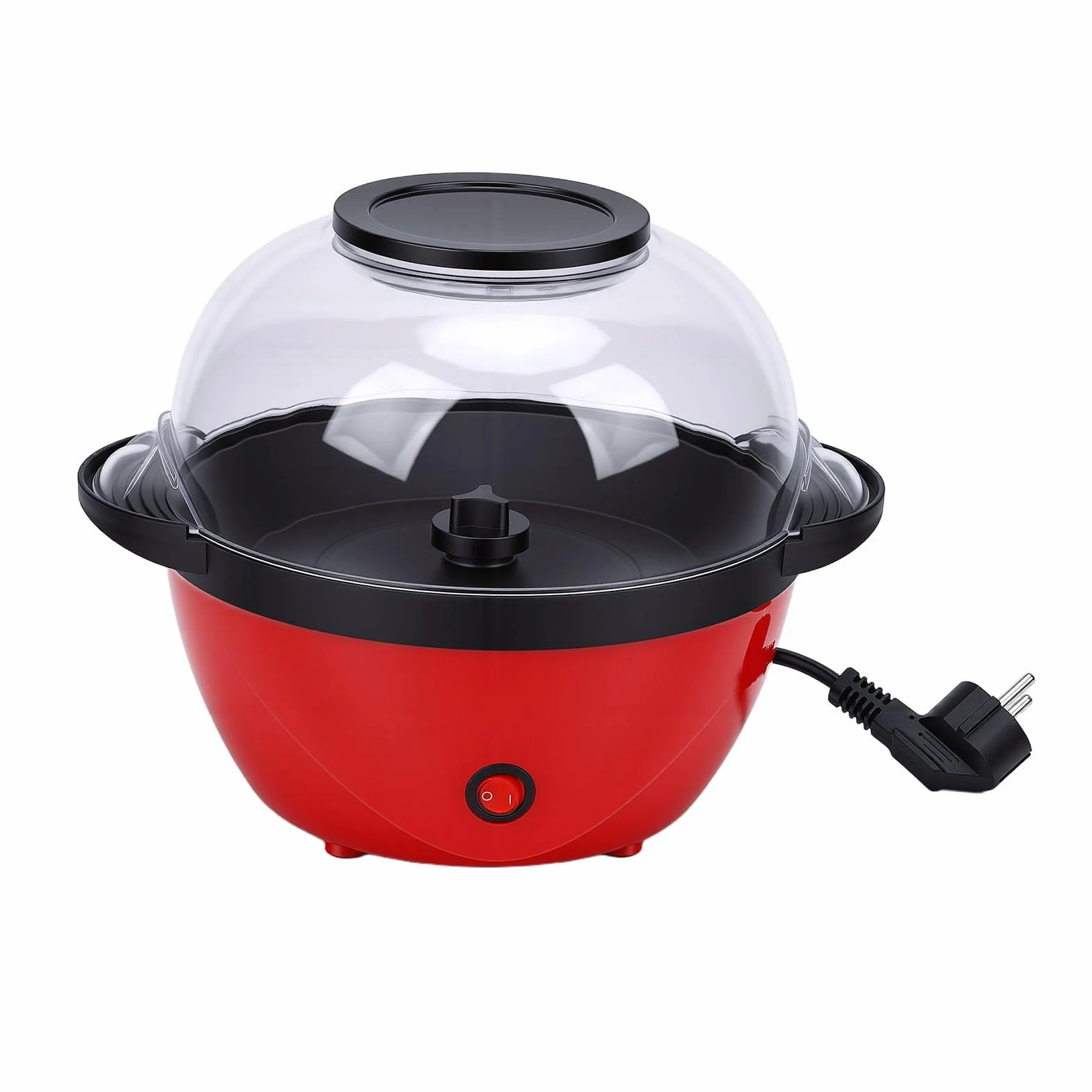 GLOGLOW Máquina Eléctrica para Hacer Palomitas de Maíz, 450 W, Estilo Retro, para Agitar Palomitas de Maíz con Placa Caliente Antiadherente y Bandeja para Derretir Mantequilla para Noches (Enchufe