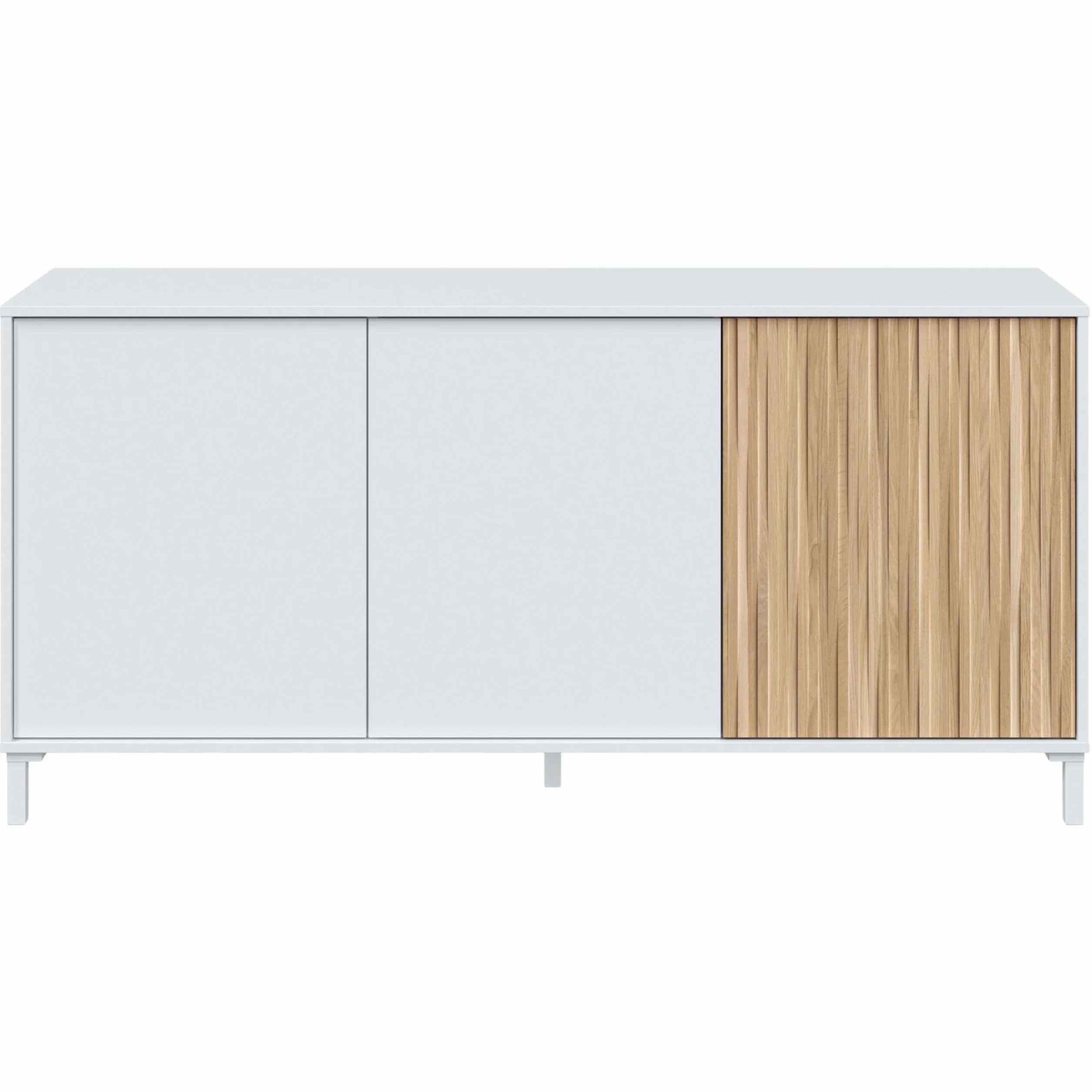 Habitdesign Aparador para Salón Ethna Blanco Artik Y Natur Estilo Moderno 154x74x40 Cm