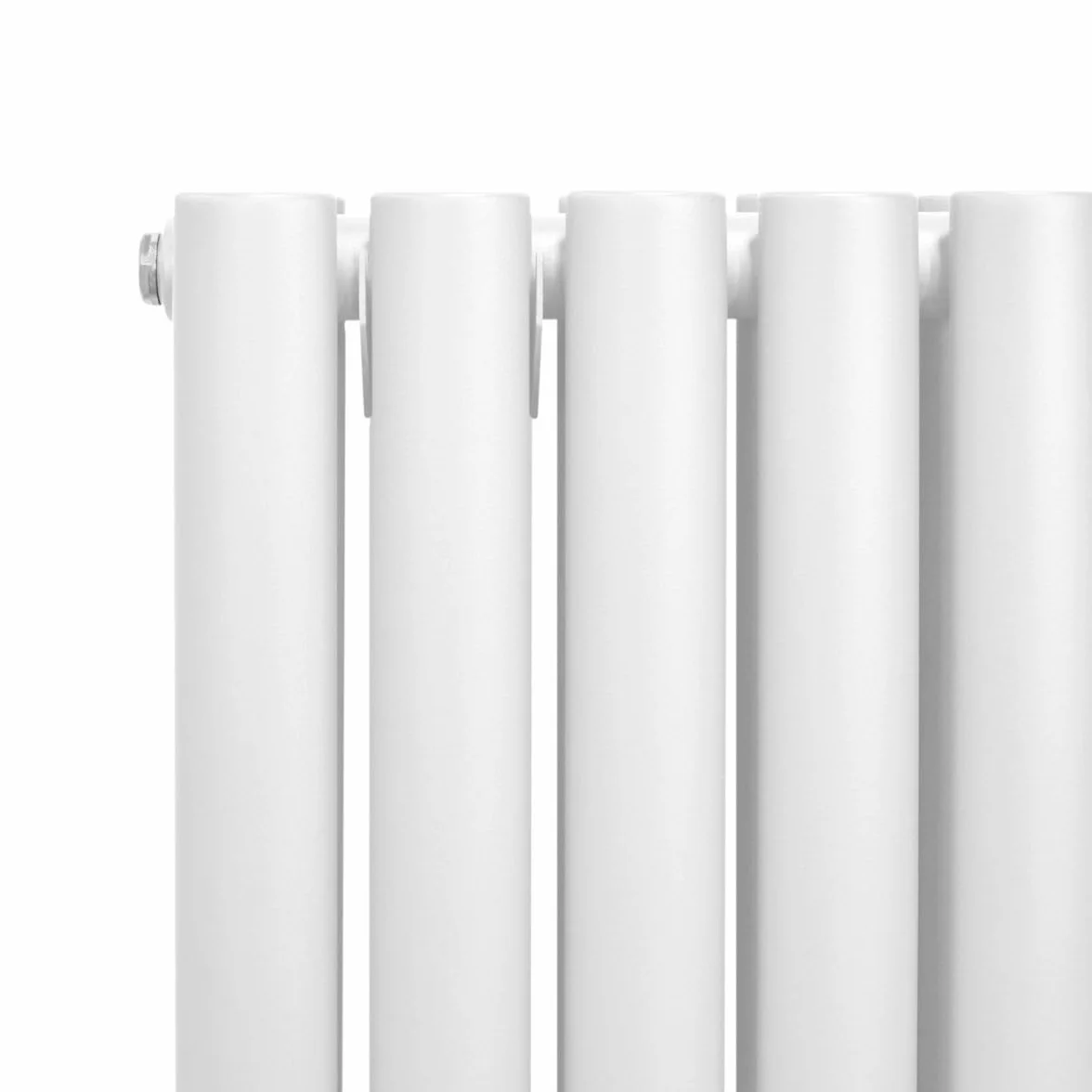 Radiador De Columna Ovalada 1600mm x 240mm Vertical | Blanco | Acero | Montado en pared | Kit de fijación y soportes + Cepillo de limpieza GRATIS | Calefacción estufa calefactor