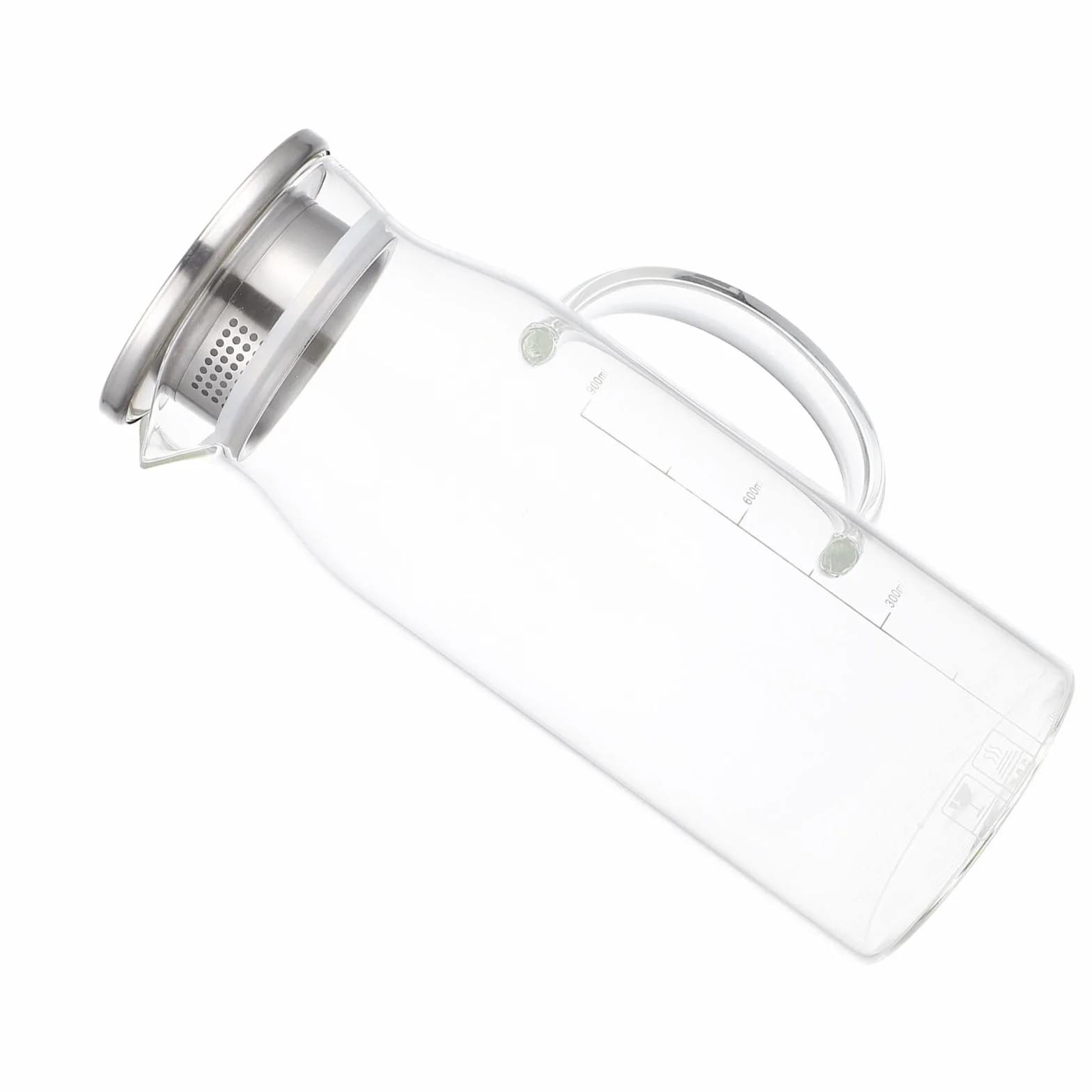 Jarra de Agua de Vidrio 1200ml Acero Inoxidable Resistente | Capacidad Grande, Apta para Té Caliente, Diseño Simple y Práctico, Uso para Leche y Bebidas Refrescantes