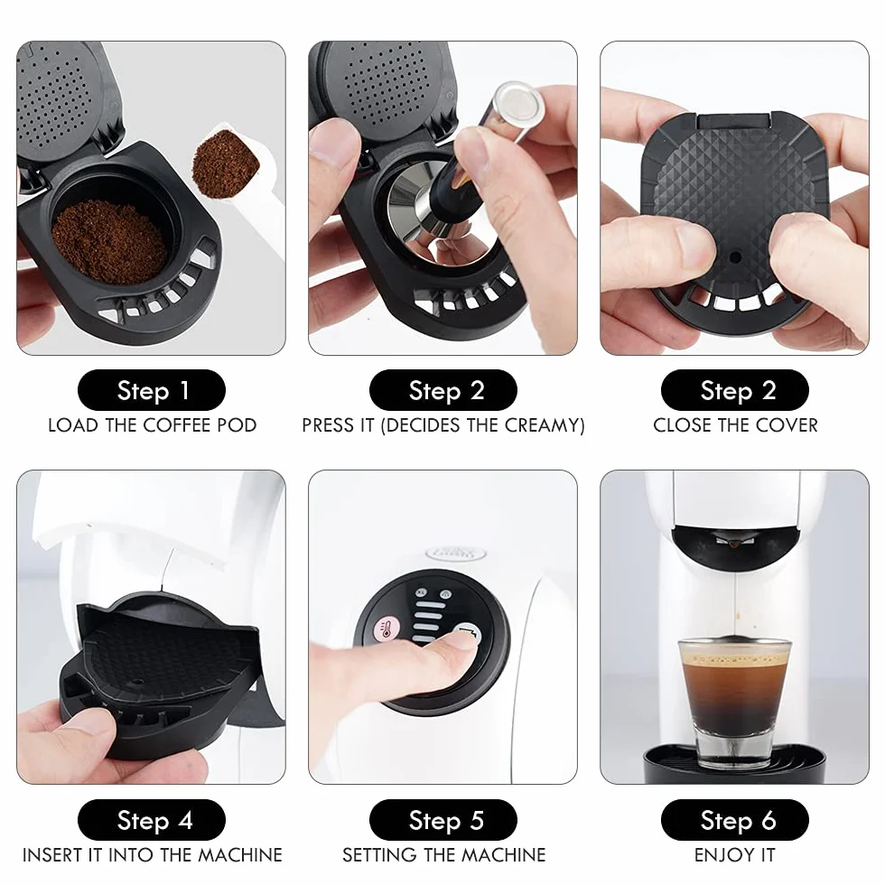 RECAFIMIL Soporte reutilizable para cápsulas de café recargable compatible con Dolce Gusto Piccolo XS y Genis S