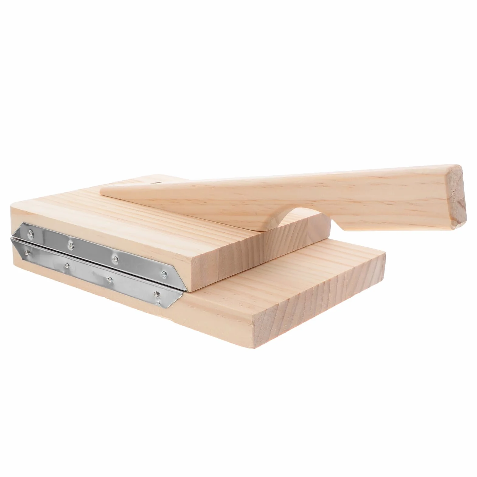 Housoutil Molde de Madera para Masa de Dumplings Prensa de Acero Inoxidable Herramienta Práctica para Prensar Masa Uniforme Adecuado para Repostería y Cocina Casera