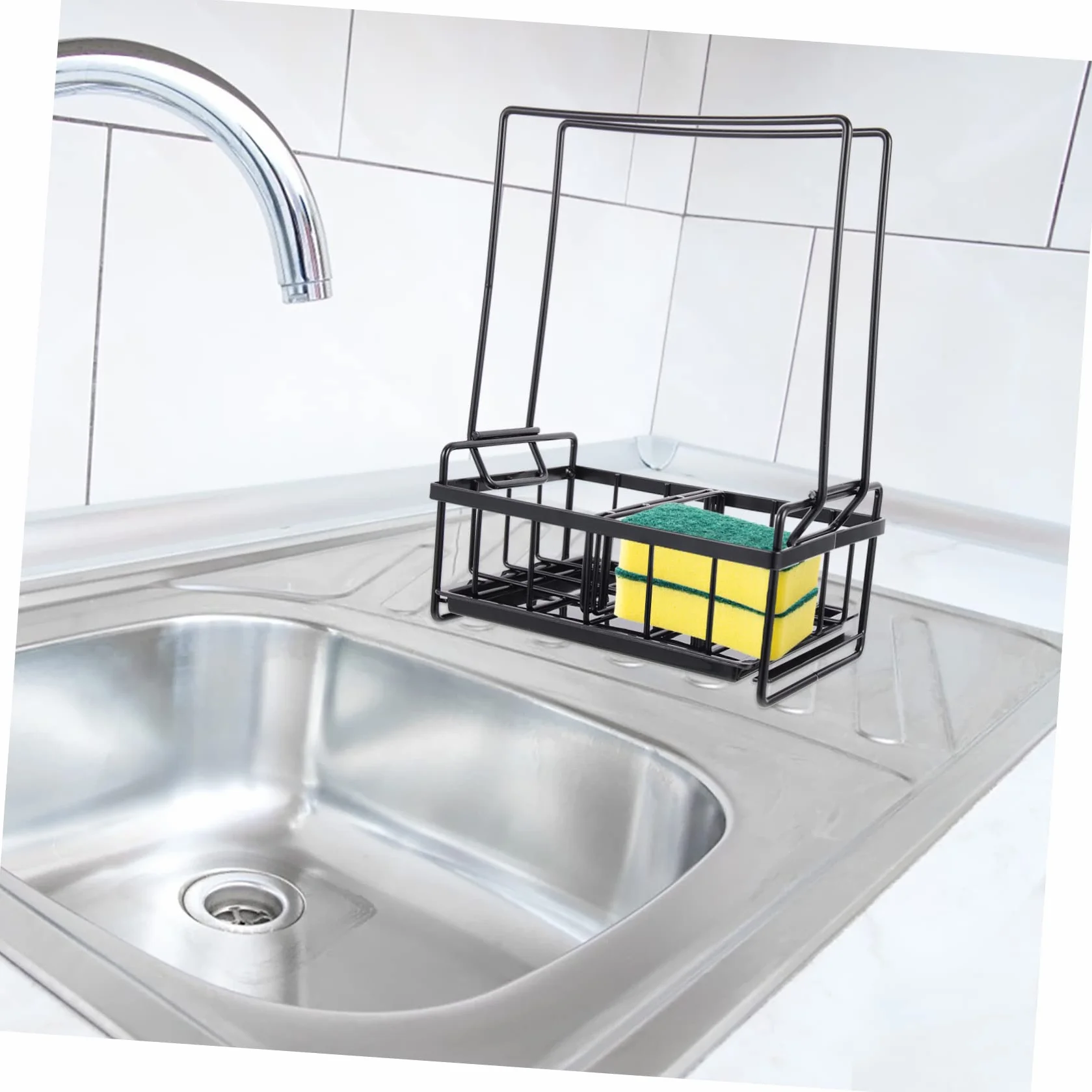 Cabilock Soporte para Esponjas De Cocina Estante De Almacenamiento Fregadero Organizador Multifuncional De Esponjas Rack Escurridor De Cocina Diseño Ecológico y Práctico