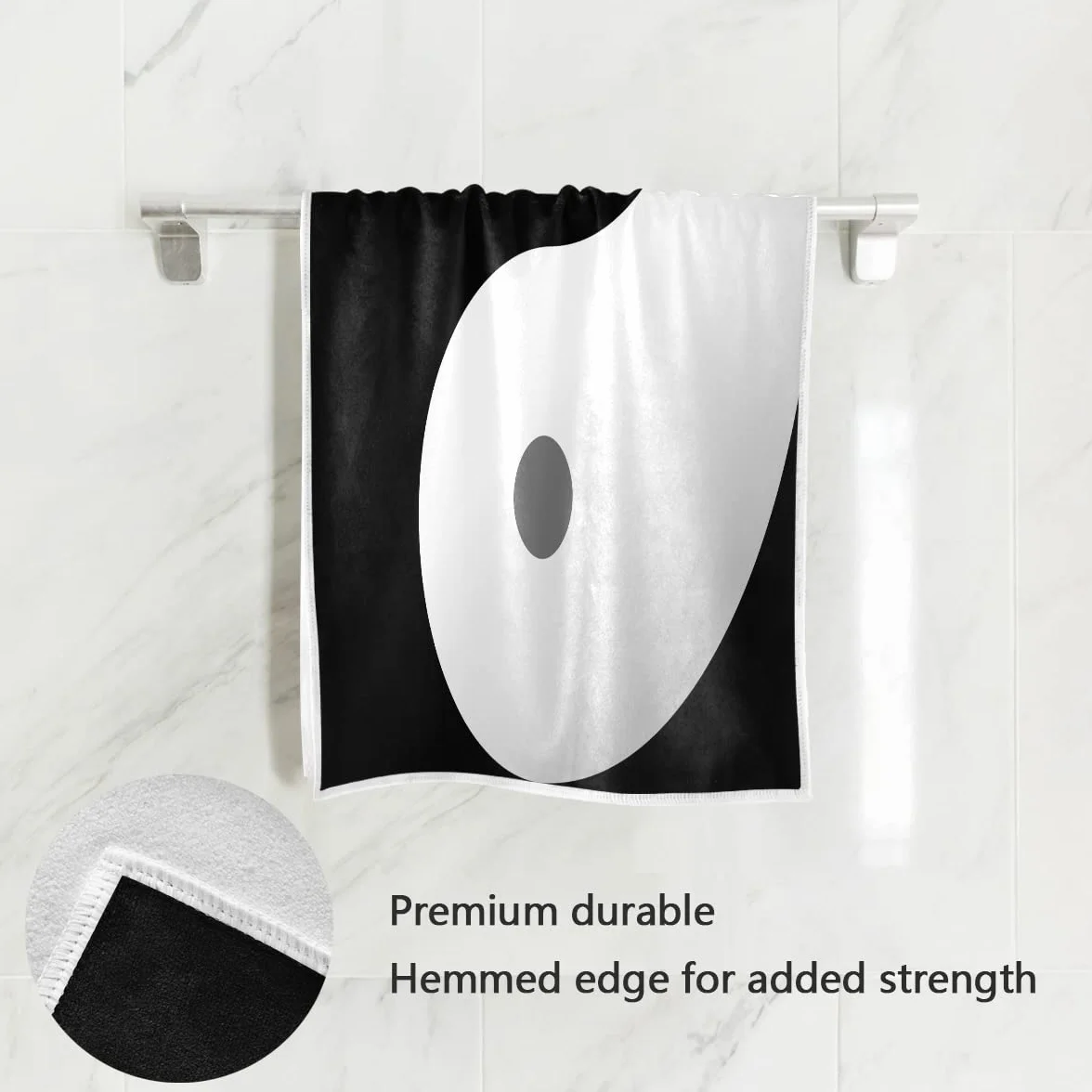 Toalla de algodón Yin Yang para dedos 30 x 15 pulgadas absorbente suave