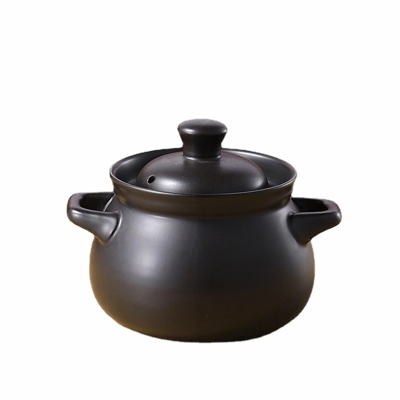 Olla de cerámica china de tierra, olla china para guisar, olla de barro chino con tapa, olla de cerámica -A||2L