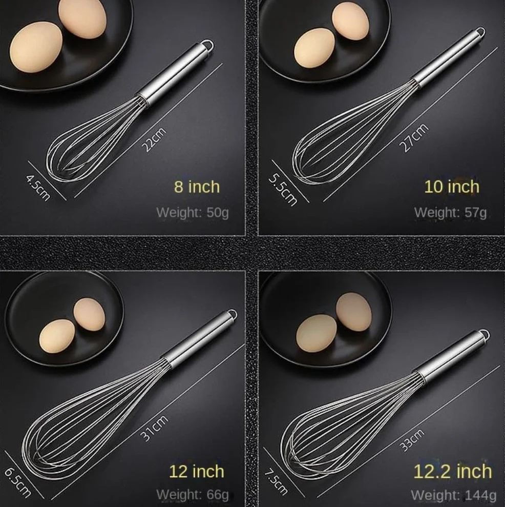 Varillas Cocina Espumador De Leche Batidor De Huevos Manual con Globos, Utensilios De Cocina For Cocinar Y Hornear, Mezclar Y Batidora De Leche(12.2 Inches)