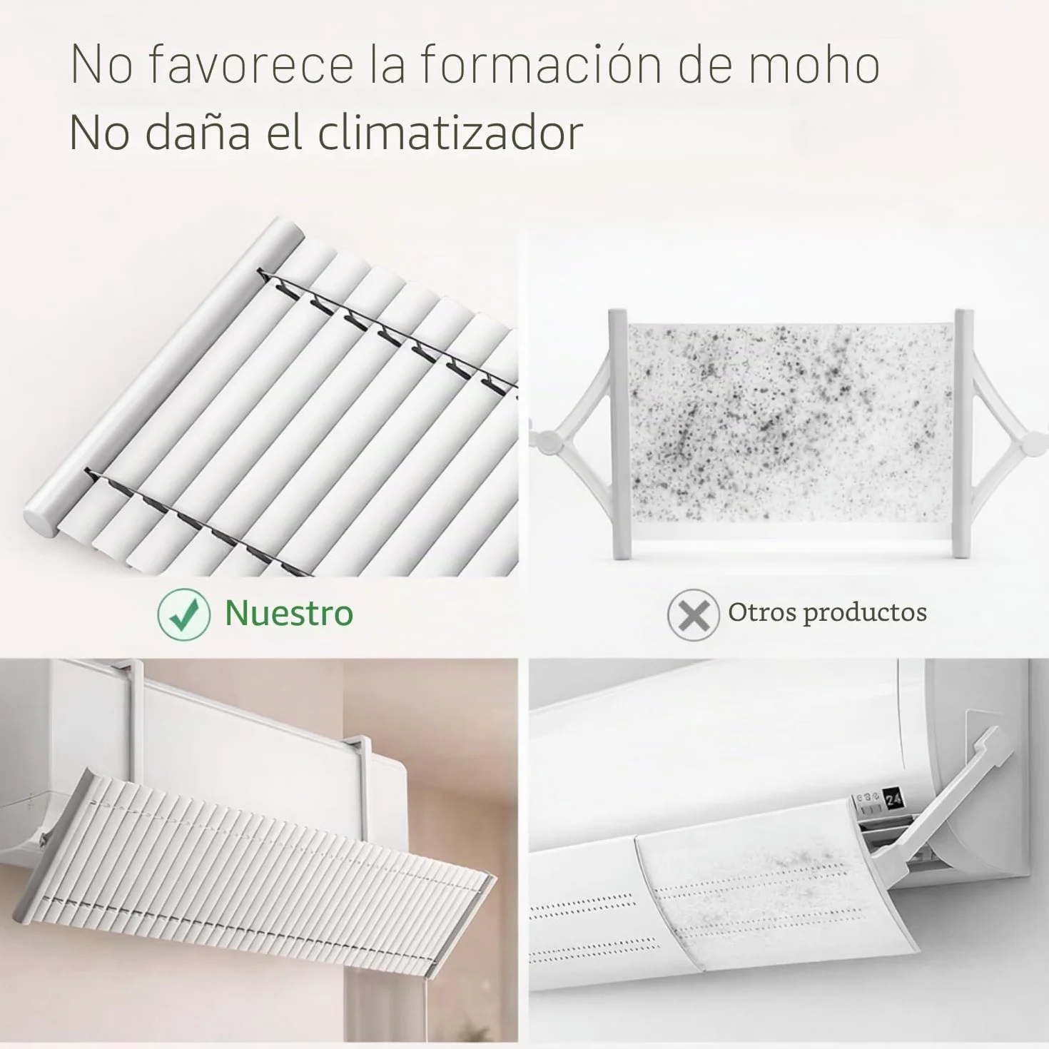Deflector Aire Acondicionado Ajustable Aleación Aluminio ABS Anti Directo Soplando Difusor