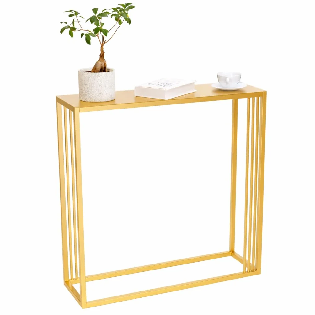 Mesa Consola Estrecha 80 cm – Mesa Consola – Mesa Estrecha – Mesa de Pasillo – Muebles Estrechos – Oro 80 x 20,5 x 10 cm