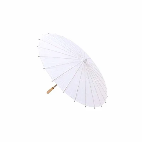 Lote de 20 Parasoles Blanco Papel Bambú para Bodas 70 cm - Comprar Parasoles, paraguas para decoración y Detalles de Bodas