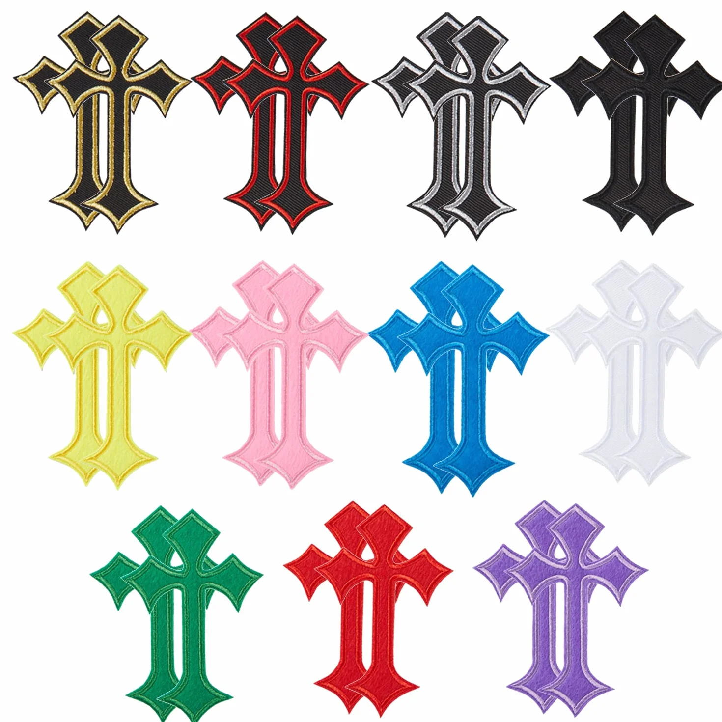 22 parches de cruz, parches para planchar o coser, parches de hierro para jeans, sombreros, camisas, chaquetas, mochilas