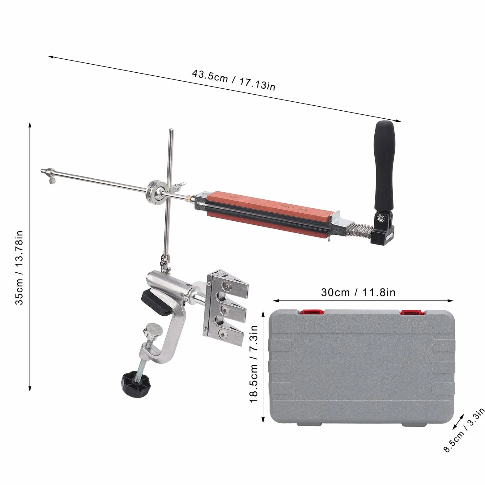 Luocute Kit de Afilado Profesional con Caja de Almacenamiento, Rotación de Flip de 360 Grados Angle de ángulo Fijo Clip de Cocina Chef Cutter Skinter Herramienta