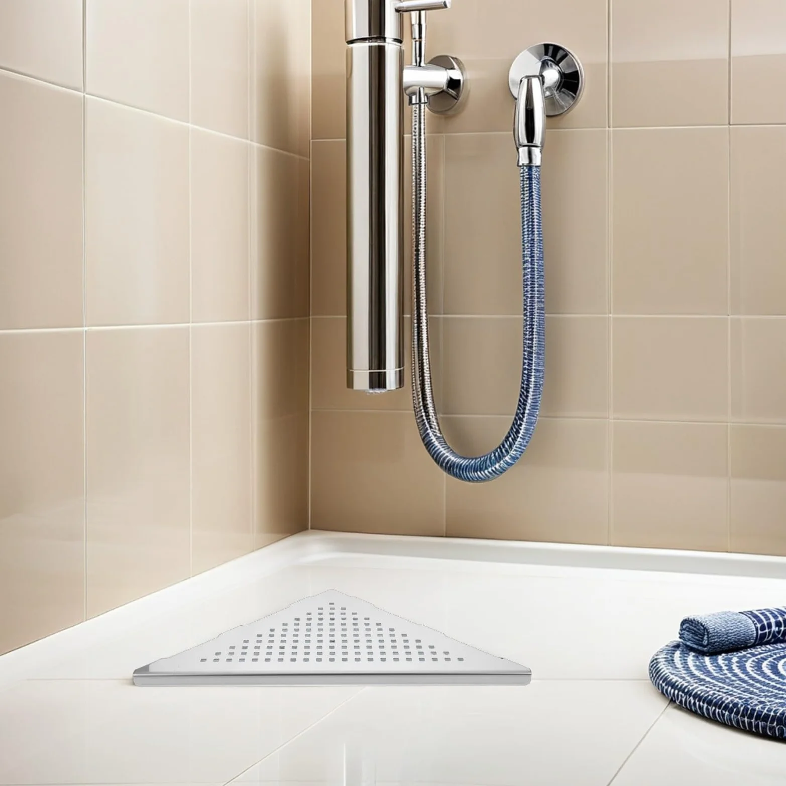 Cabilock Estante de Baño de Esquina de Acero Inoxidable Organizador de Ducha sin Taladro para Pared Almacenamiento de Esquina para Baño