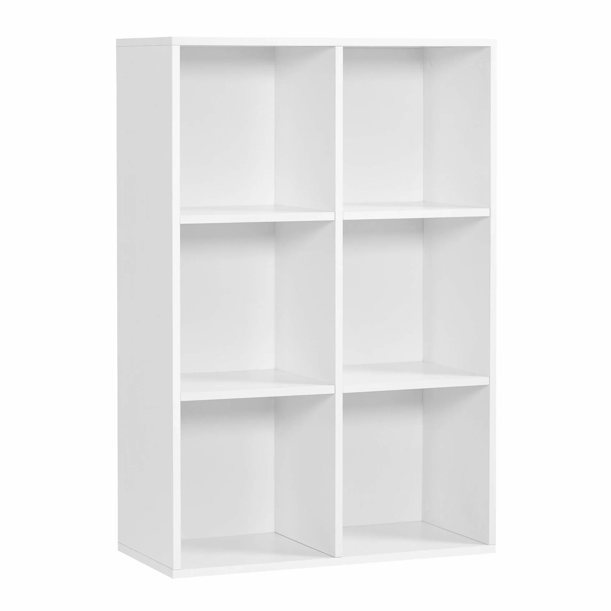 VASAGLE CUSTOS Colección - Estantería, Librería con 6 Compartimentos, Estantería de pie, Estantería con Cubos, para Sala de Estar, Estudio, Comedor, Blanco Nube LBC203DV1