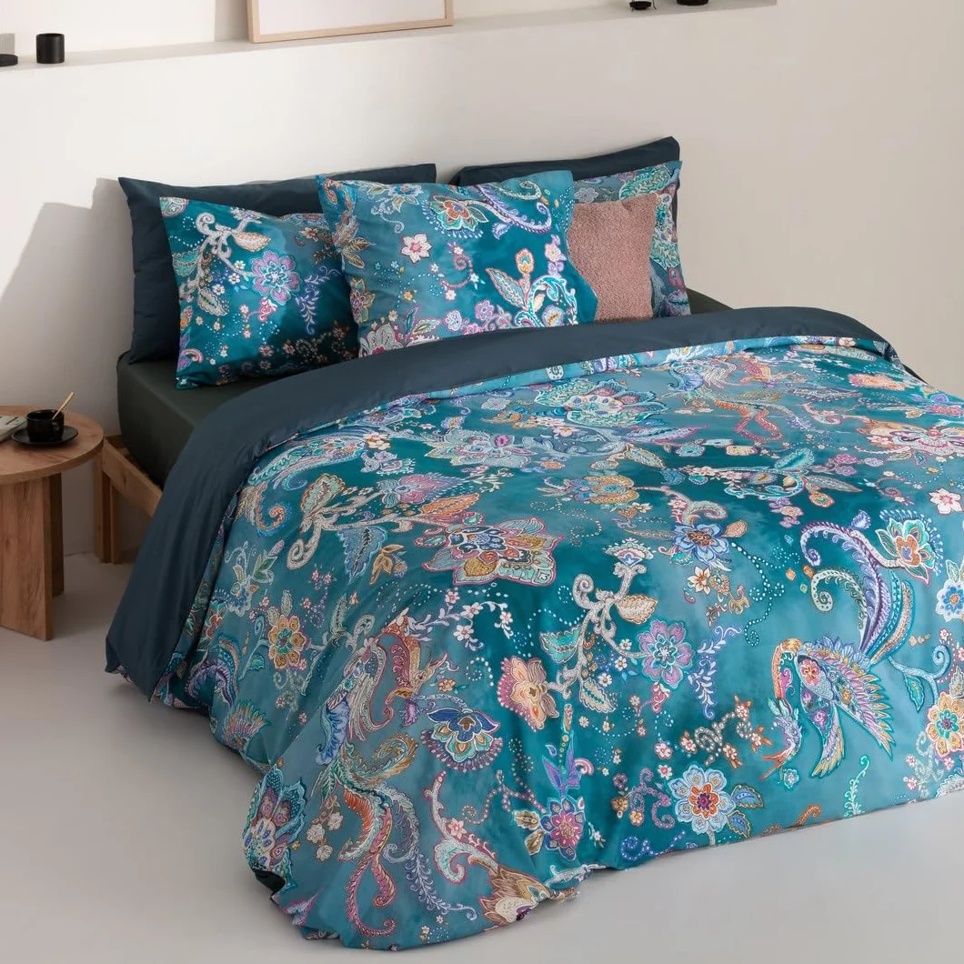 ETHERE MAISON Funda nórdica Uhtred Cama 120 cm - 200x200 cm, algodón 200 Hilos. Cierre con Botones.