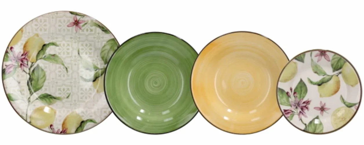 Tognana Zagara, servicio de platos para 6 personas, 18 piezas, gres porcelánico,multicolor