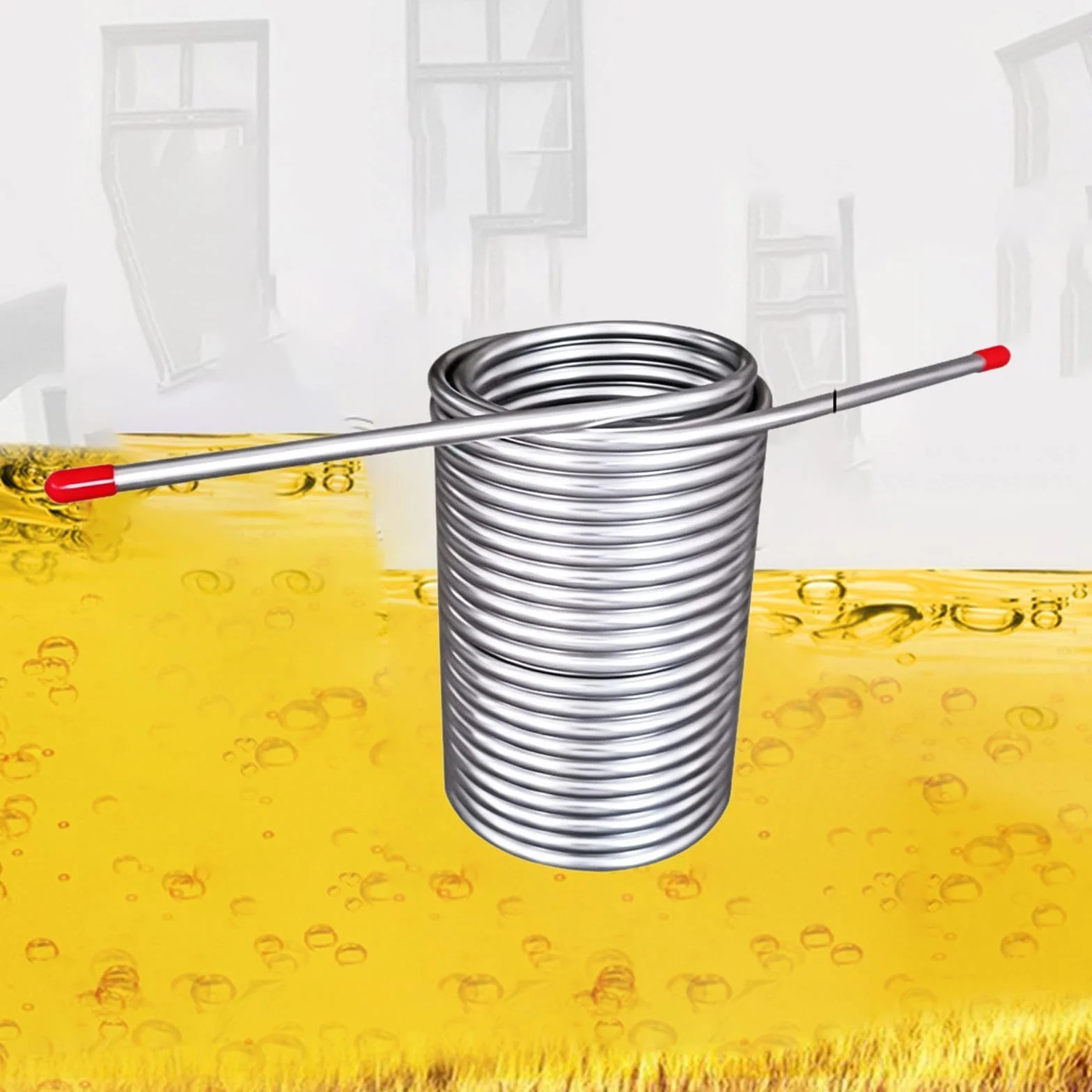 Serpentín de Mosto Bobina de Acero Inoxidable Tubo de para Cerveza Diseño de Doble Vuelta 304 para Alta Transferencia