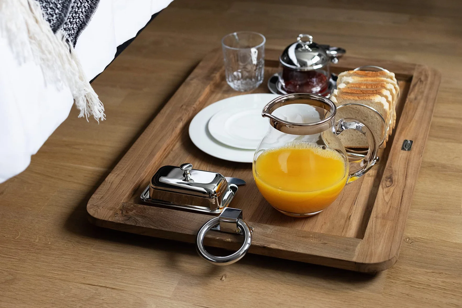 EDZARD Jarra Olivia, vidrio soplado con borde de platino, altura 16 cm, capacidad 1 litro, cántaro, jug, taza, pitcher, jarron, para agua, zumo, té helado