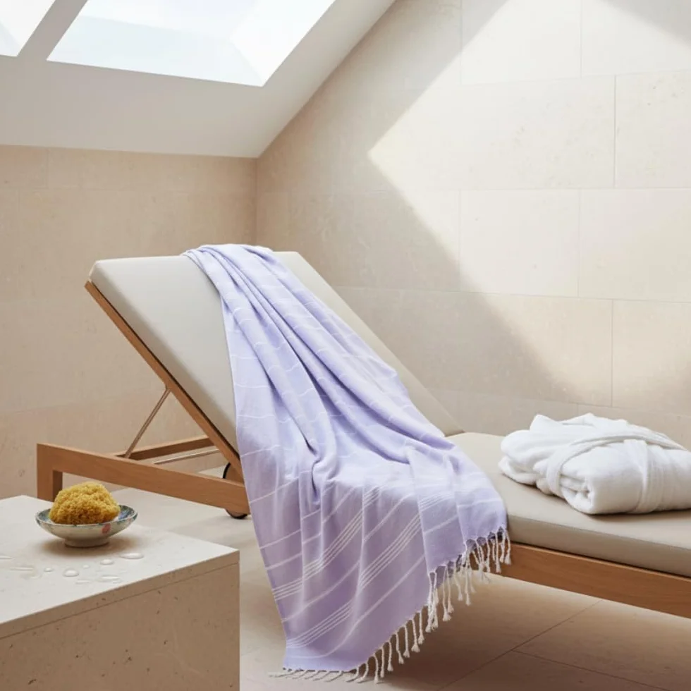Toalla de sauna XXL 100 x 200 cm secado rápido playa grande suave morado