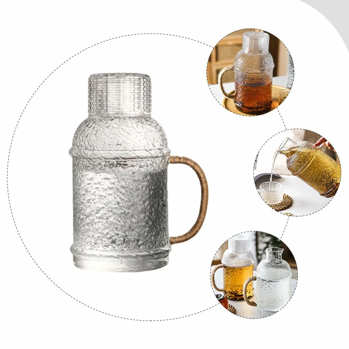 Gadpiparty Jarra de Resistente a Altas y Golpes para Agua Fría de 2l Juego de Jarra Enfriadora Adecuado para Fiestas Servir Hogar