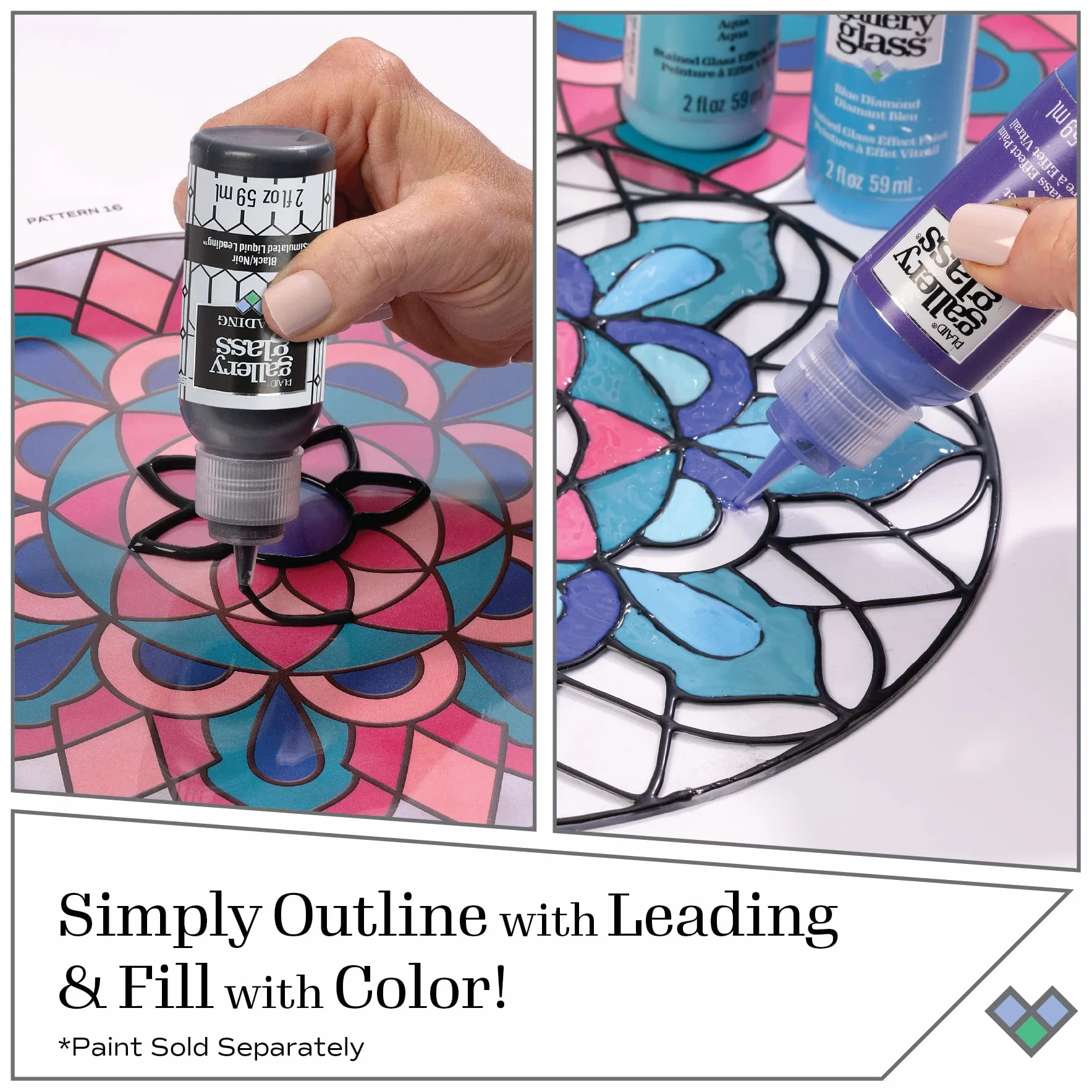 FolkArt Gallery Glass Liquid Lead 2oz-Black