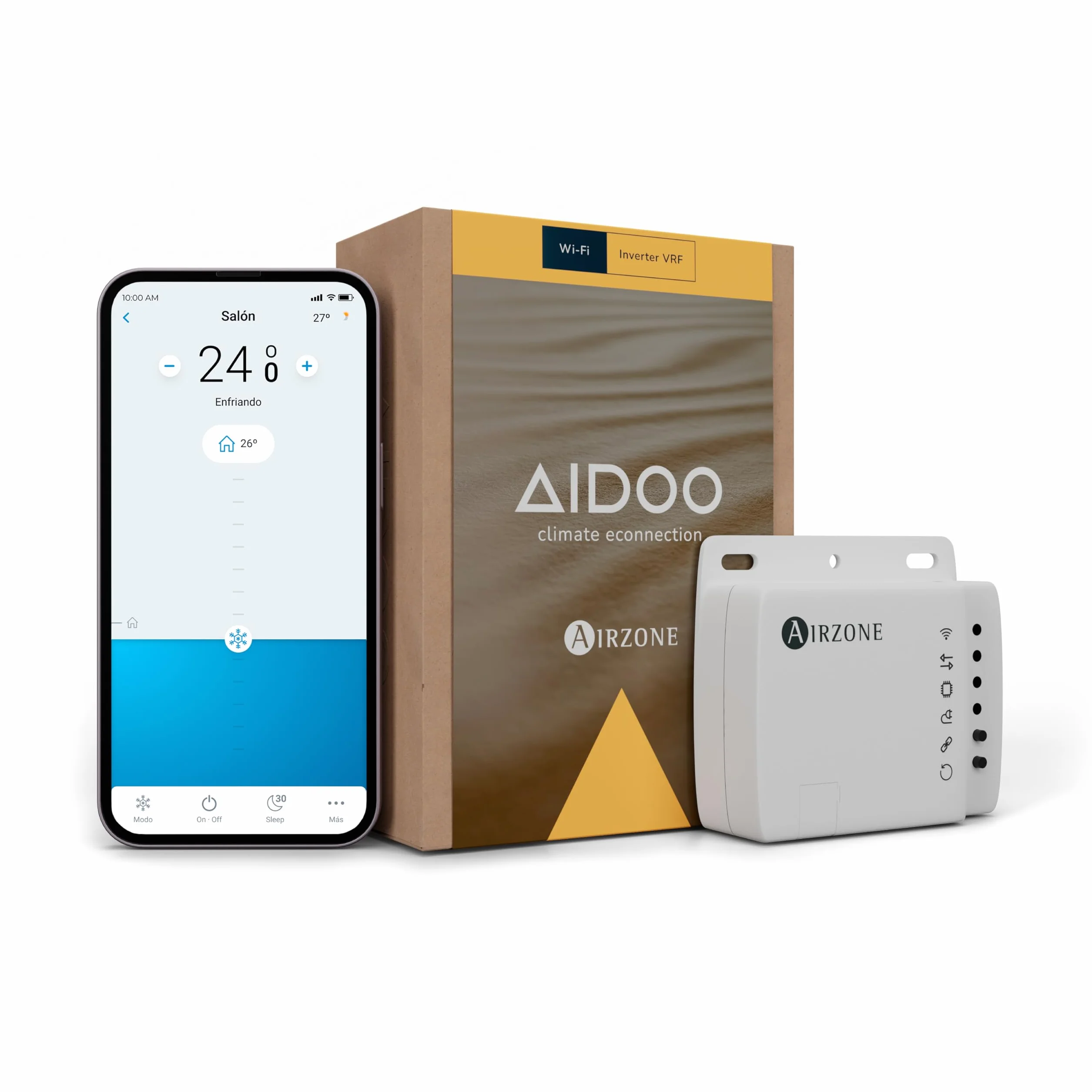 AIRZONE - Aidoo Control WiFi para Aire Acondicionado - Compatible con FUJITSU 3 Wires AZAI6WSCFUJ - Control Remoto de Aire Acondicionado y Programación vía App - Compatible con Google Home y Alexa