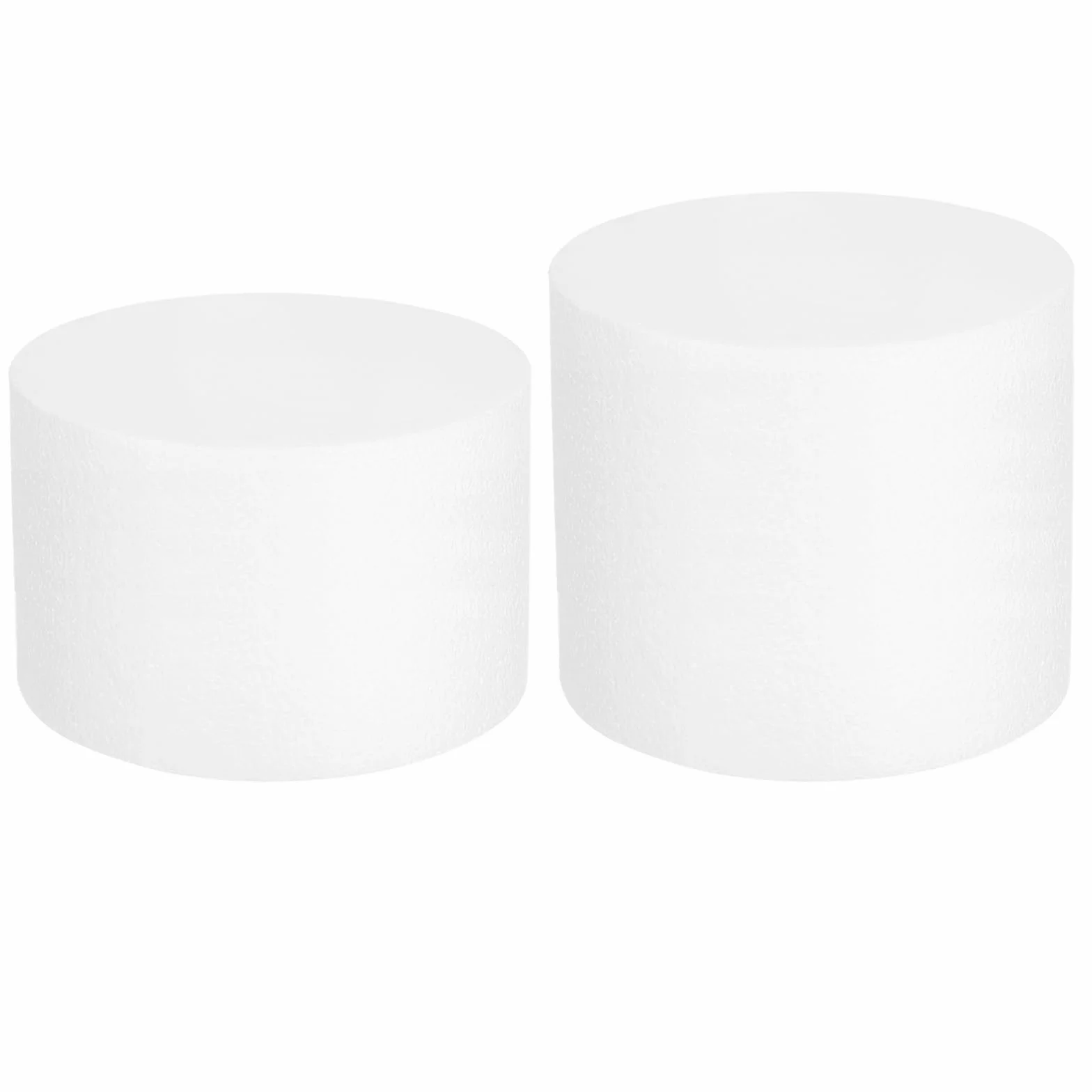 QUARKZMAN Maqueta De Pastel De UMA Redonda 8"x5" 8"x6" Círculos De Pastel Falso Blanco para Decoración De Bodas Cumpleaños Fiestas Manualidades Y Escaparates 2Pcs
