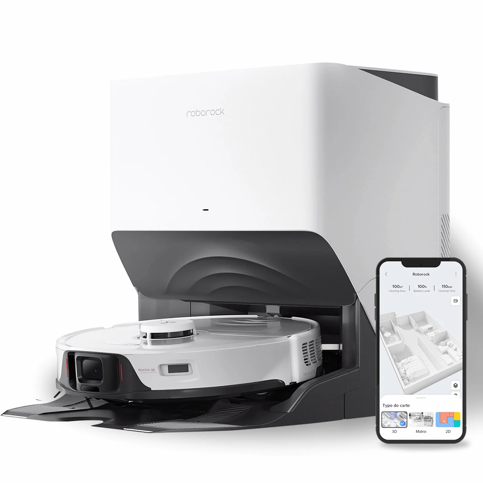 roborock S8 Pro Ultra Robot Aspirador y fregasuelos, Funciones Automáticas de: Vaciado, Lavado, Secado, Limpieza de la Base y Autorrellenado. Reactive 3D, 6000Pa, Alexa (Reacondicionado)