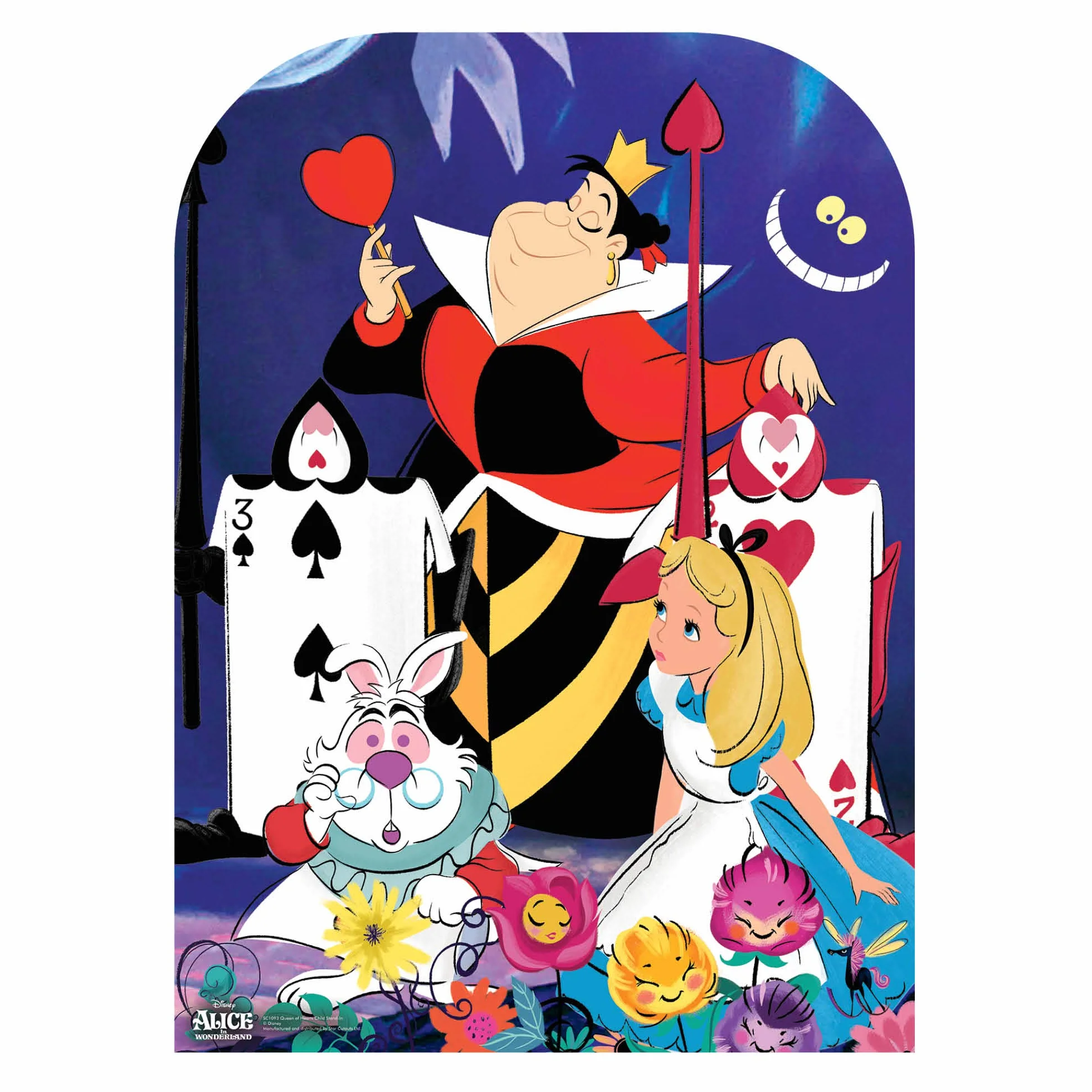 SC1093 Reina de Corazones - Recorte de cartón para niños, cumpleaños, Regalos, Fiestas y fanáticos, Altura 131 cm