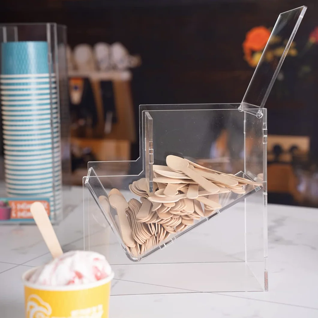 Danieli Store - Contenedor de Acrílico para Mostrador - Expositor Transparente para caramelos, cucharas y paletas para helados, porta té, caramelos masticables y dulces a granel