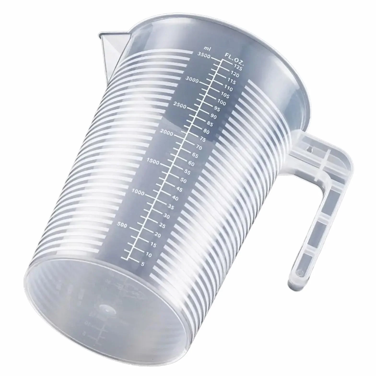 Vaso medidor graduado transparente de gran capacidad, vaso de laboratorio de plástico con tapa y escala, vaso mezclador transparente for cocina y repostería.(5000ml)