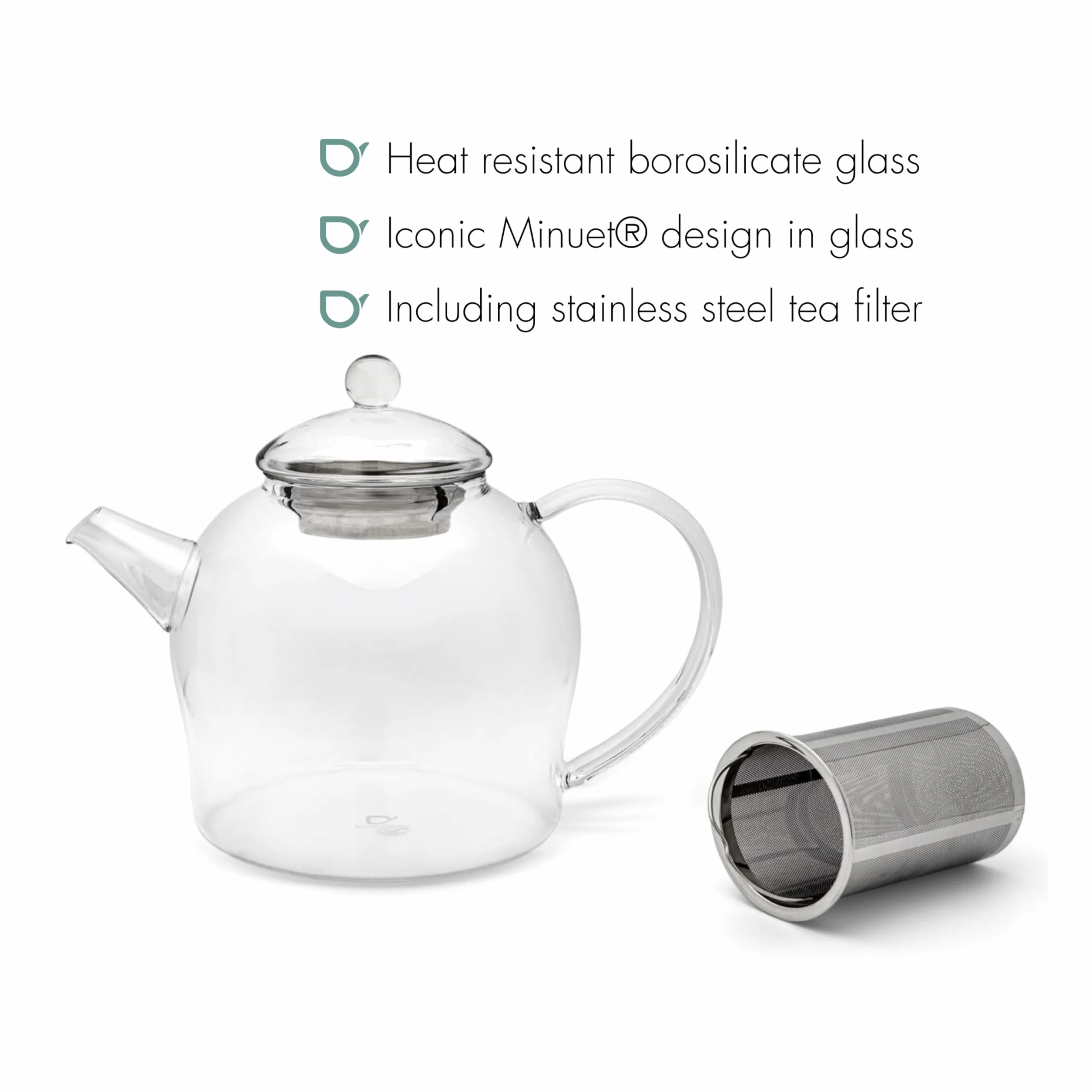 Bredemeijer - Tetera de cristal Minuet Santhee - 1,5 litros