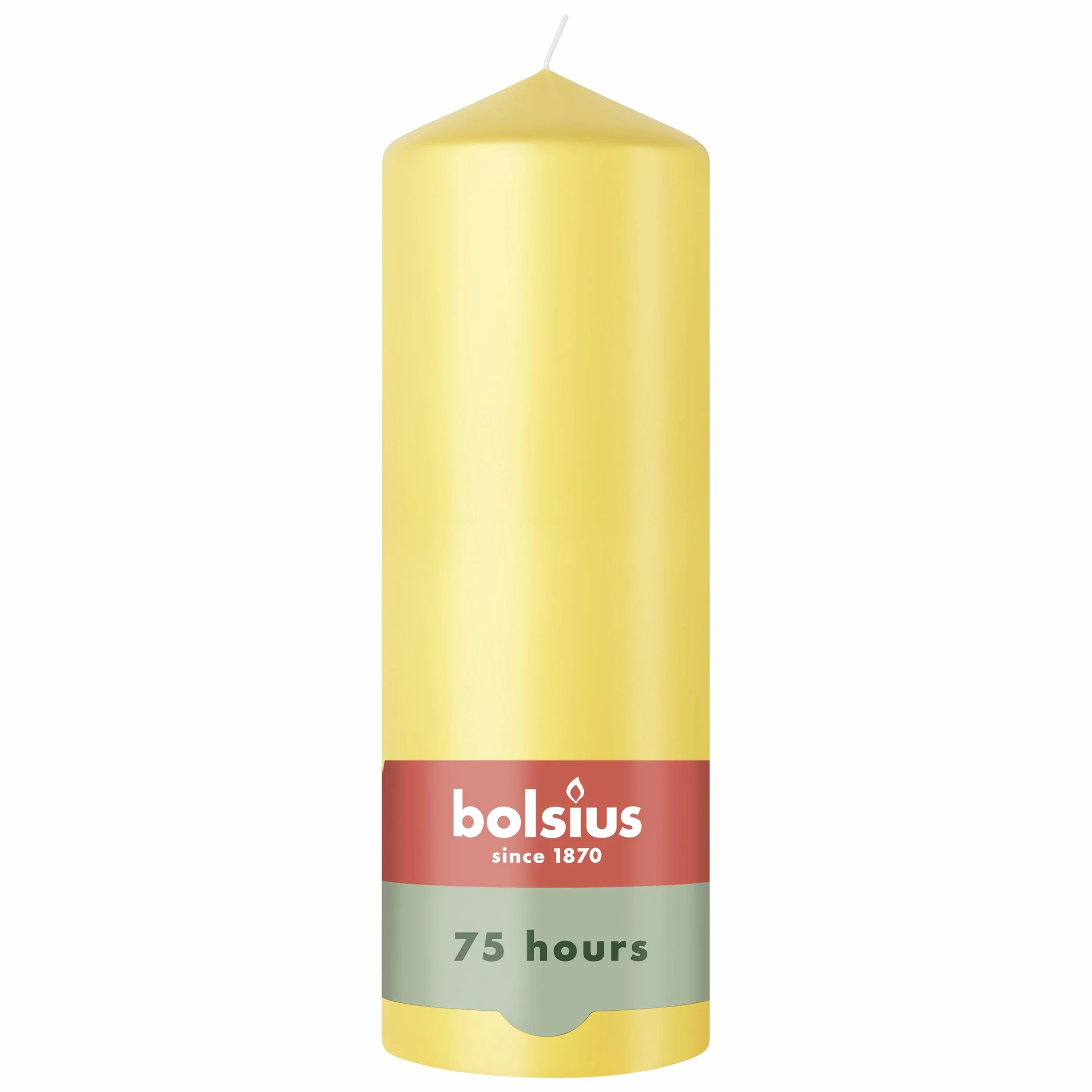 Bolsius Essentials Vela de pilar lisa amarilla 20 cm 6 piezas cera vegetal natural