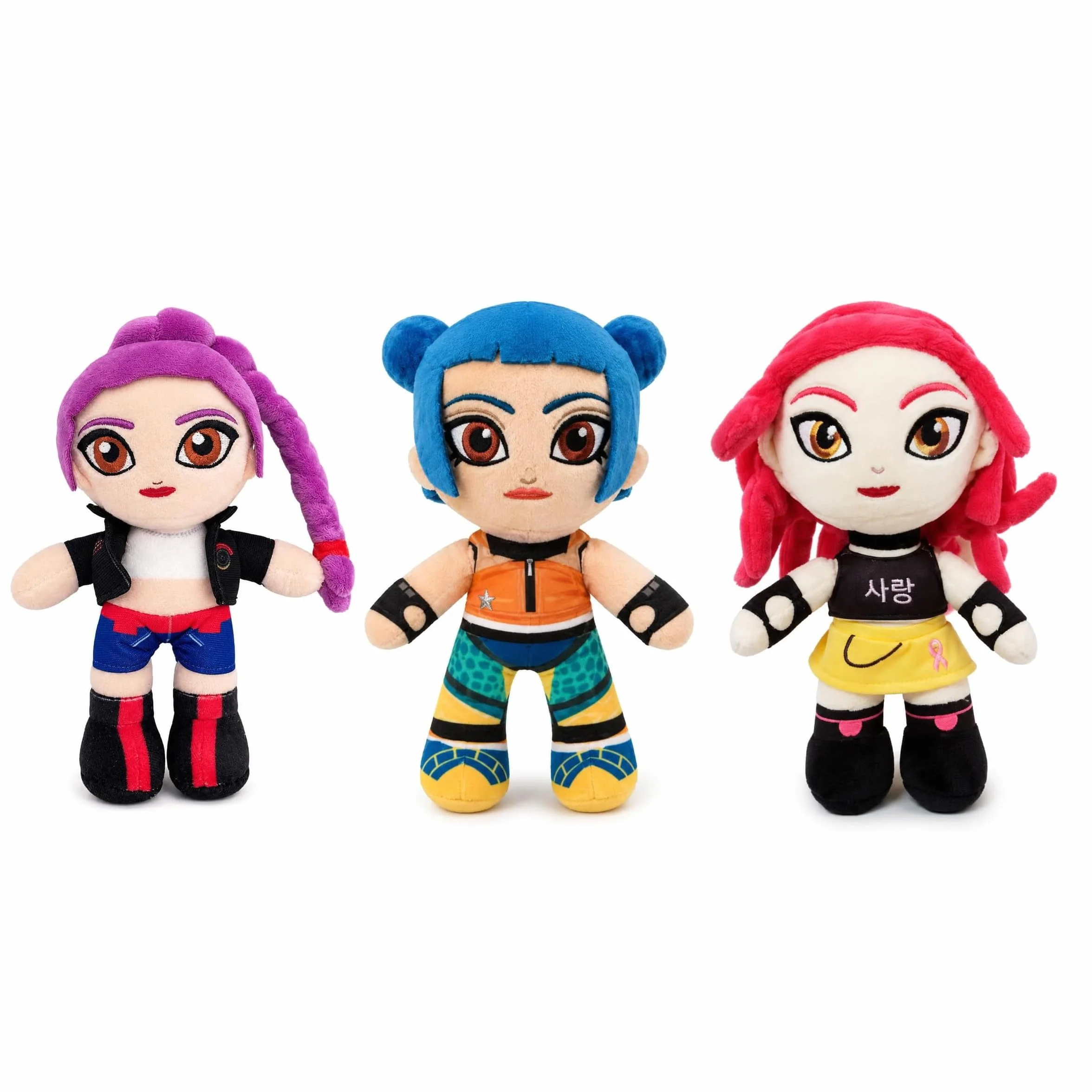 K-POP Set 3 Peluche GRANDES Rumi Mira Zoey - Altura 36 cm - Muñecas de tela suaves coleccionables inspirada en la banda coreana - Multicolor