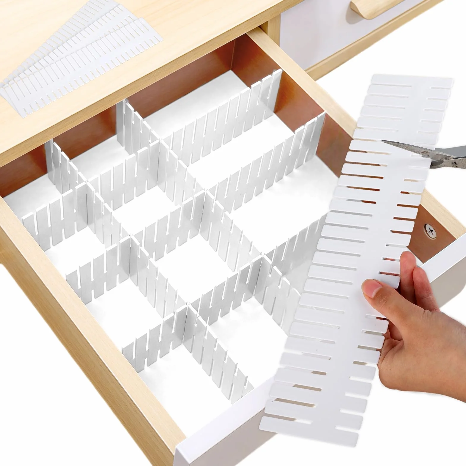 CRESZZLE Separadores de Cajones Ajustables 16 Piezas Organizador para Ropa Interior Calcetines y Joyas