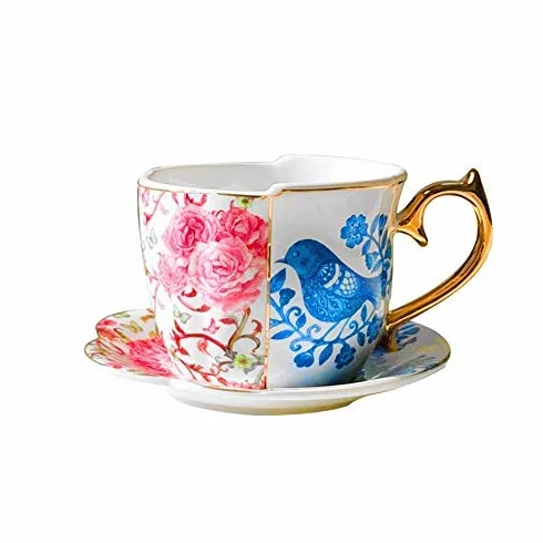 Nuevo Taza de té Negra, Taza de té de Porcelana Pintada a Mano, Juegos de Tazas de Bebida para Desayuno