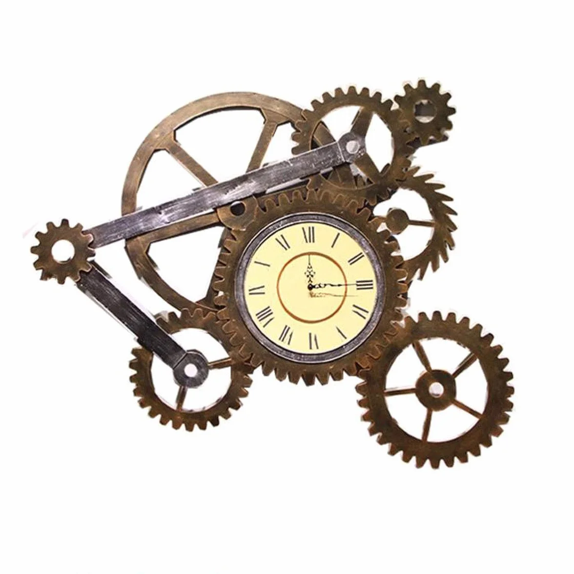 Reloj de Pared, Reloj de Pared Estilo Industrial, Reloj con Engranaje Retro, silencioso Roma, Creativo for decoración Bar y cafetería