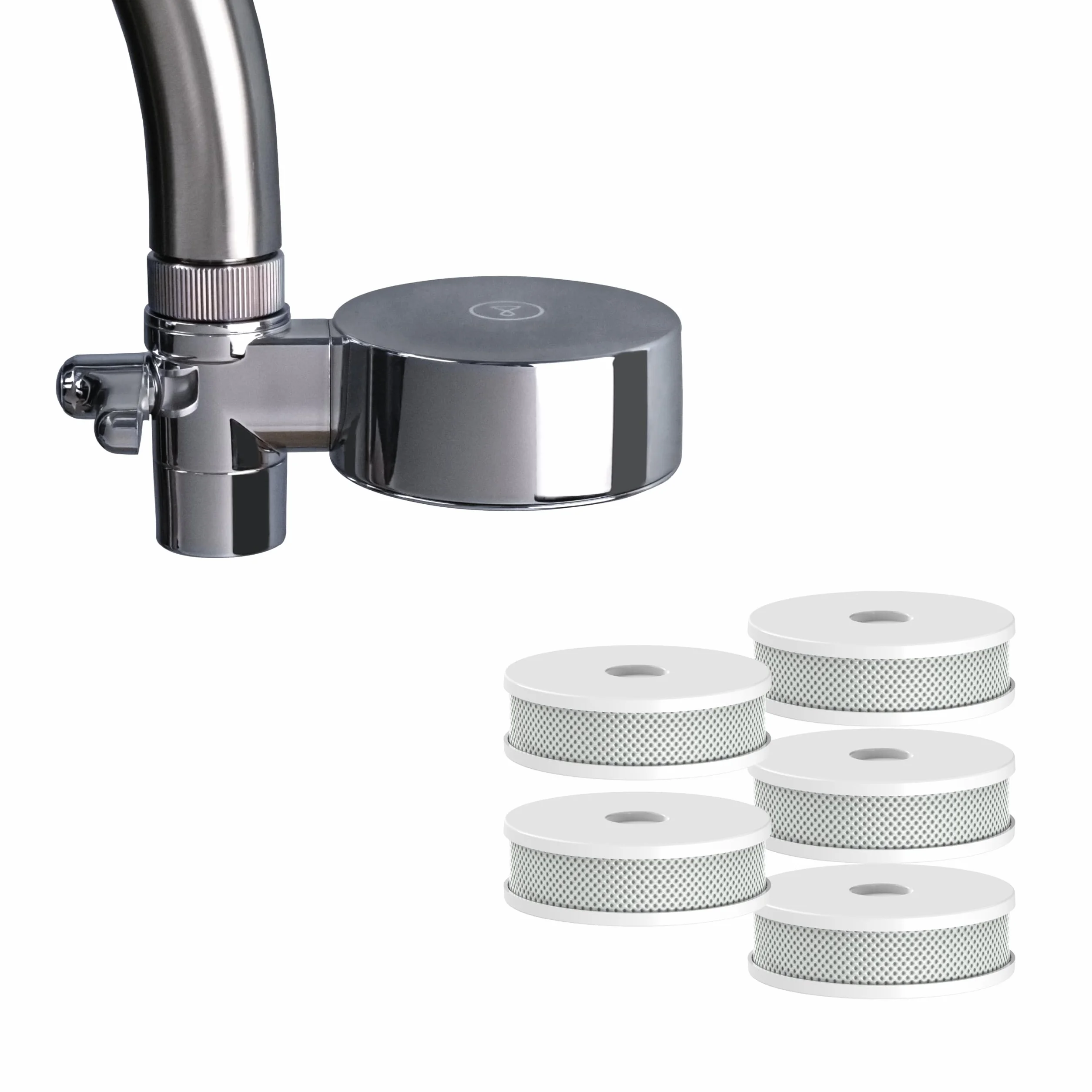 Tappwater EcoPro Compact - Filtro de agua para grifo más pequeño del mercado, filtra más de 100 sustancias. Sistema de filtración en 5 etapas con nanotecnología (cromado, 6 recambios incluidos).