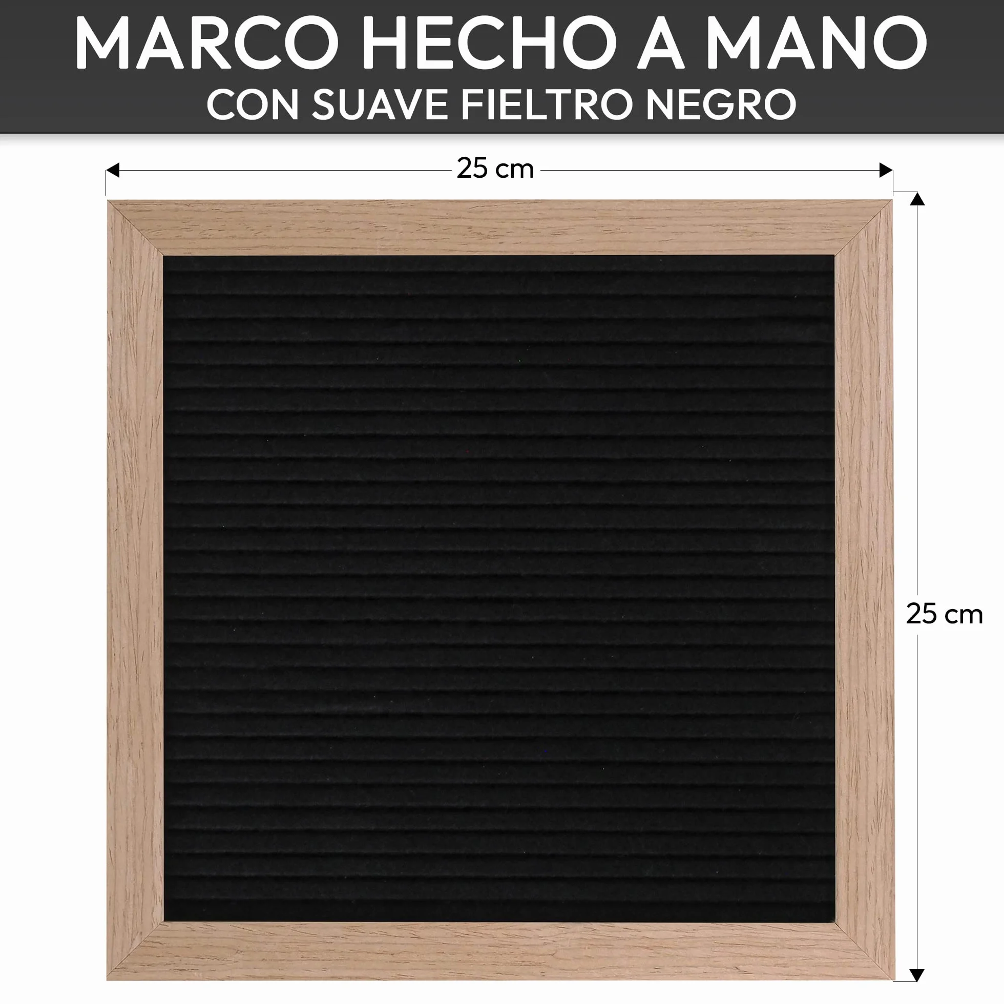 Gadgy ® Retro Fieltro Letter Board | con 340 Brillantes Letras de Oro y Plata | 170 Letras Blancas, 100 Iconos | Soporte y Bolso | 25x25 cm