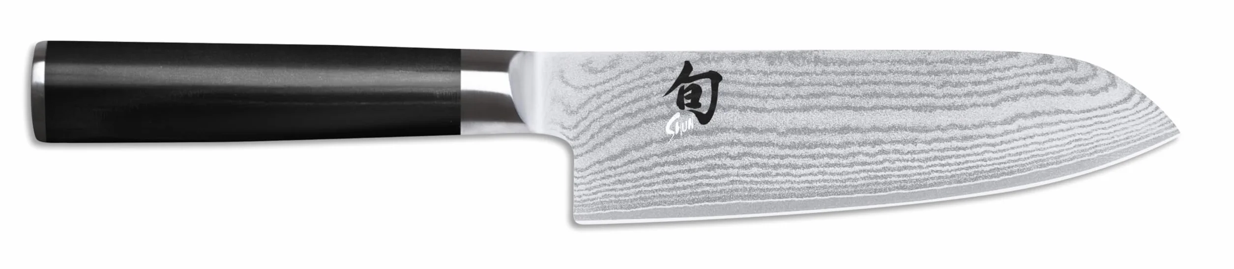 KAI Shun Classic pequeño Santoku 14 cm longitud de la hoja - First Touch - cuchillo de Damasco 32 capas núcleo VG MAX - 61 (±1) HRC - mango de madera Pakka - cuchillo de cocina japonés forjado