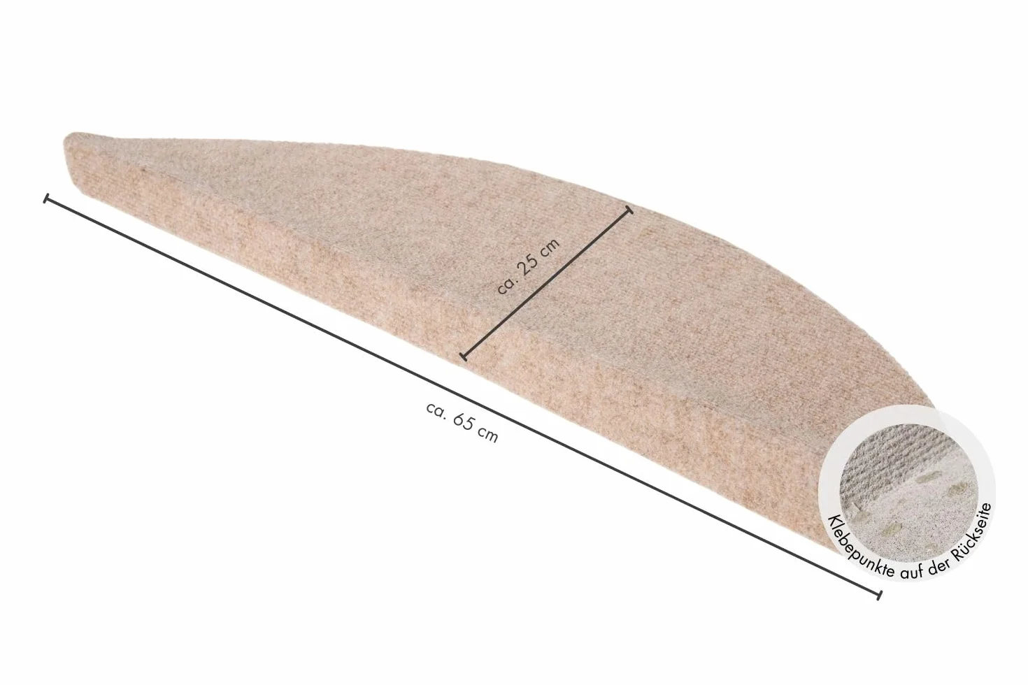 andiamo Alfombra para peldaños (autoadhesiva, fácil de Limpiar, 15 Unidades), Color Beige, 290335