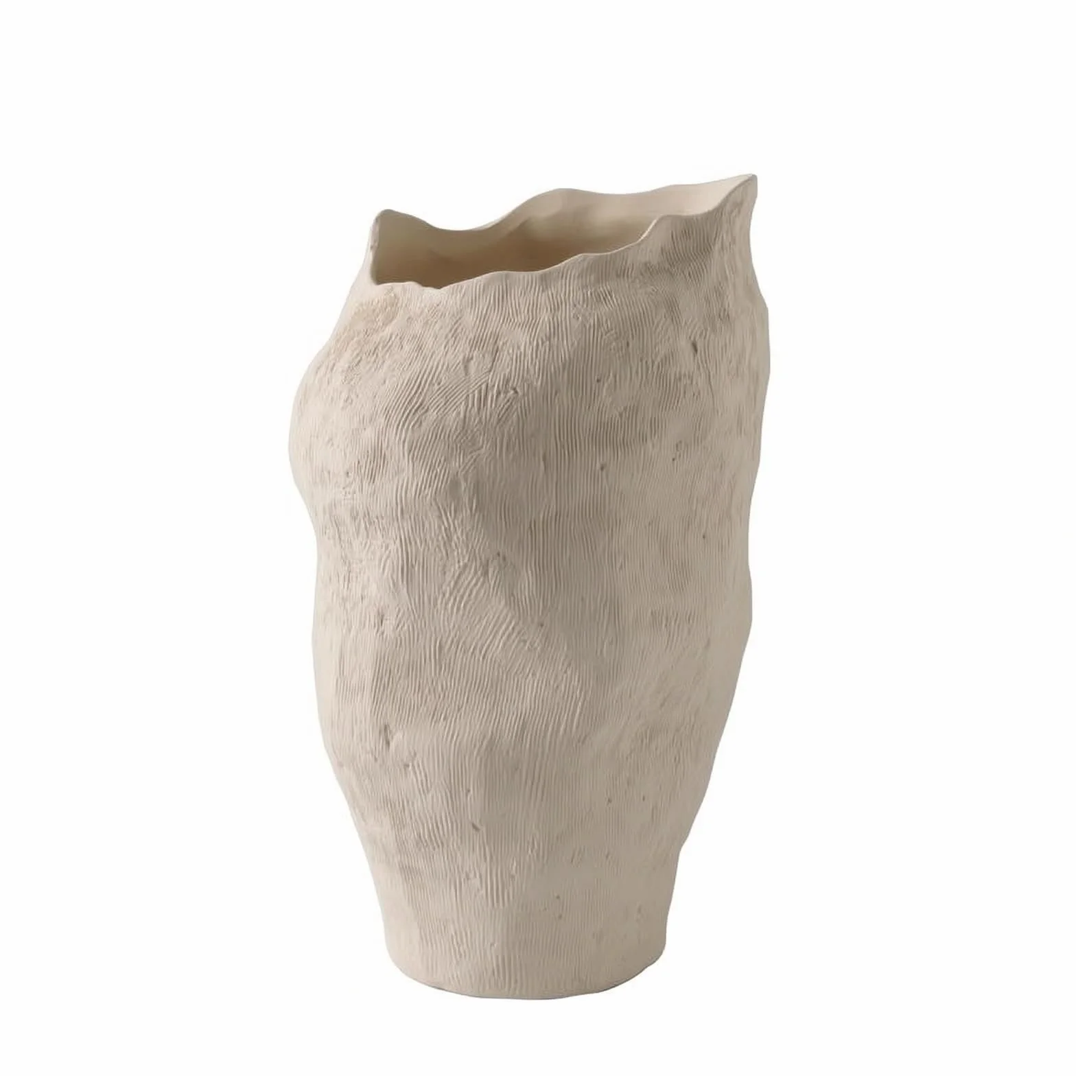 MagiDeal Jarrón de Cerámica Florero Escultural Vaso Decorativo Centro de Mesa Barro con Pátina Artesanal y Acabado Mate Que, Beige, D款 Beige Alto 32.5 29 H50cm