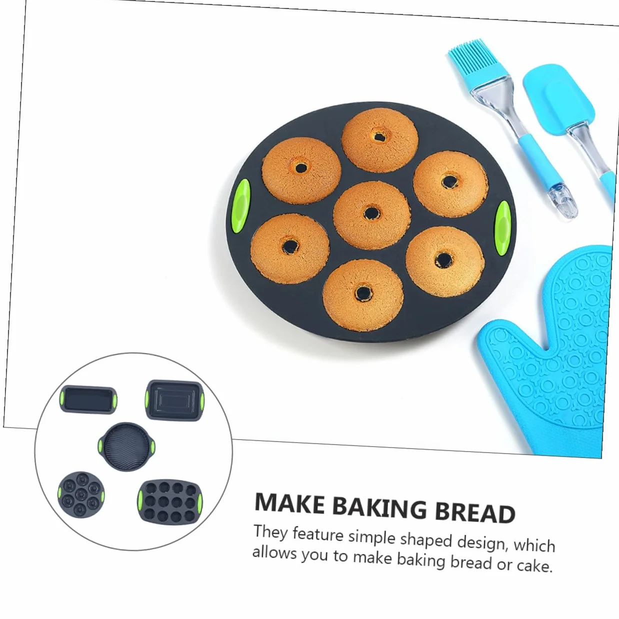 Moldes de Silicona Flexibles Set de 5 para Hornear Pasteles y Perfectos Fáciles de Limpiar en Cocina para Aficionados la Repostería Familiar