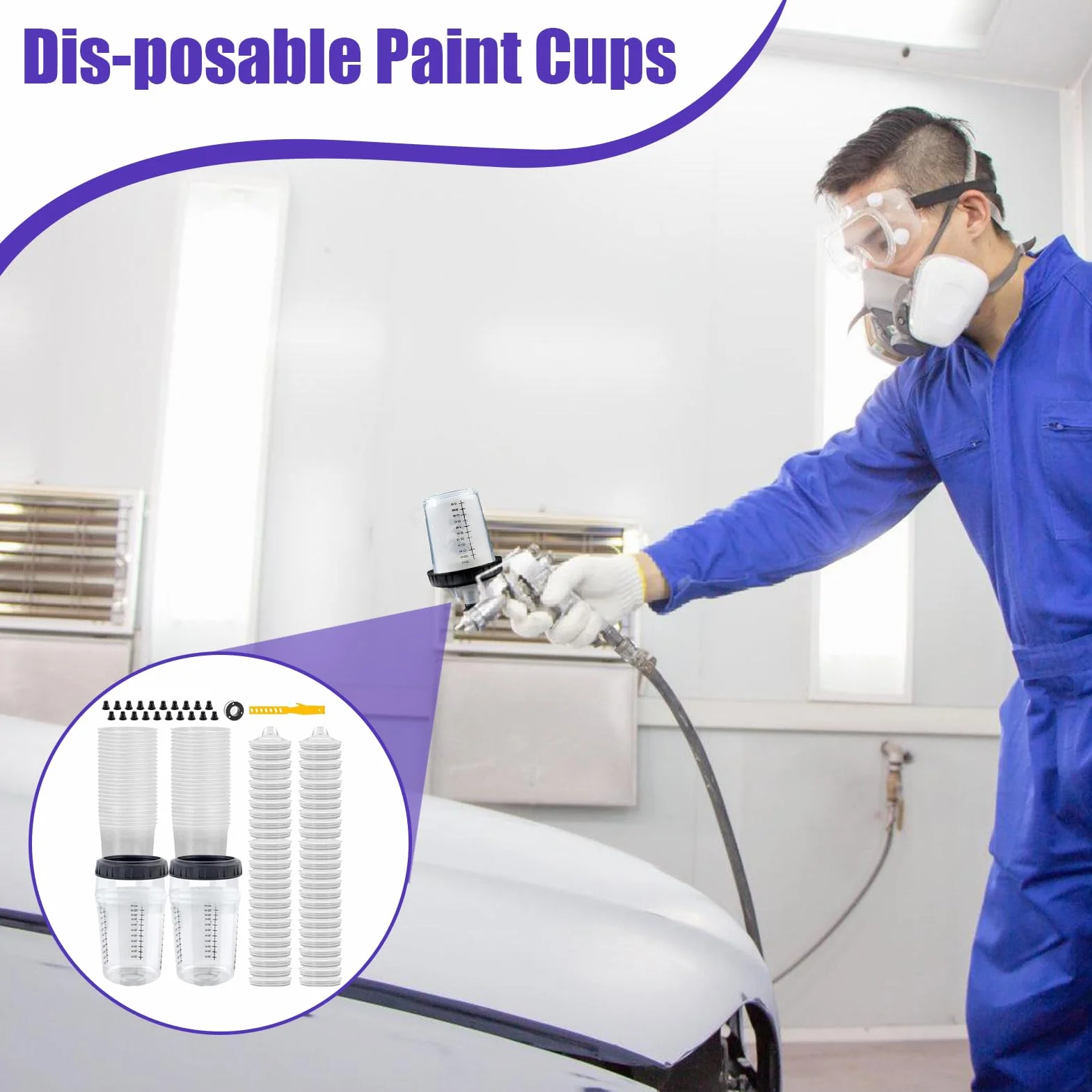 Vasos Mezcladores De Pintura Vasos Medidores De Pintura 165 ml | Contenedor Compacto Multifuncional Transparente Para Renovación De Automóviles, Modelismo Y
