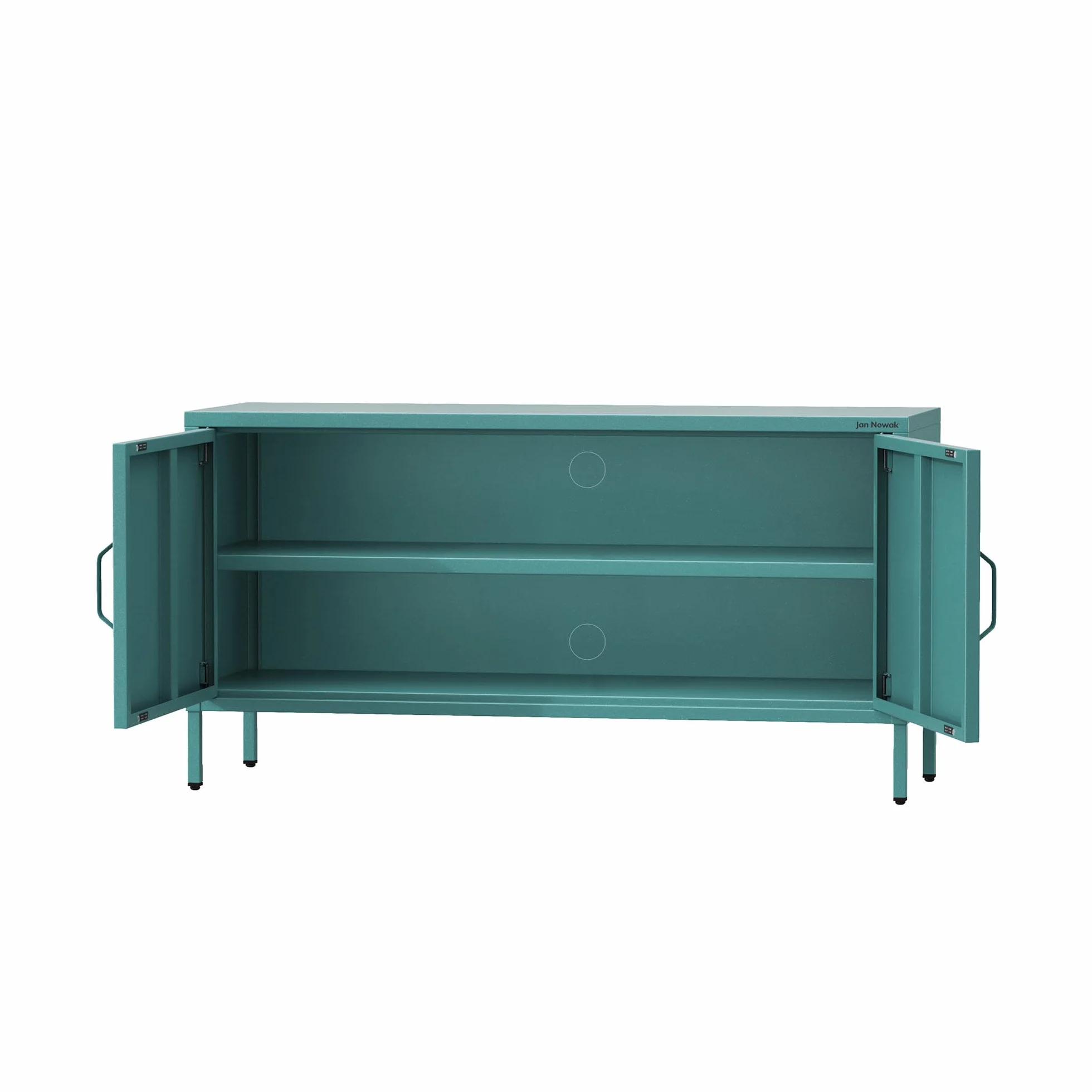 Jan Nowak Mueble TV Salon Metal - Rosa | 115 x 59,5 x 40 cm | Mueble Salón Televisión de 2 Puertas, Estilo Industrial | Mesa TV,Superficie Brillante