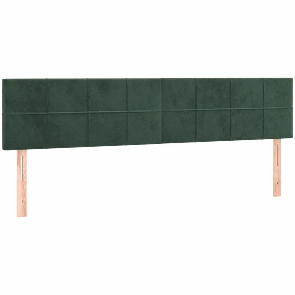 Cabecero de cama LED de terciopelo, 180 x 5 x 78/88 cm, altura regulable, color verde oscuro con luces de colores, moderno cabecero tapizado para jóvenes y adultos