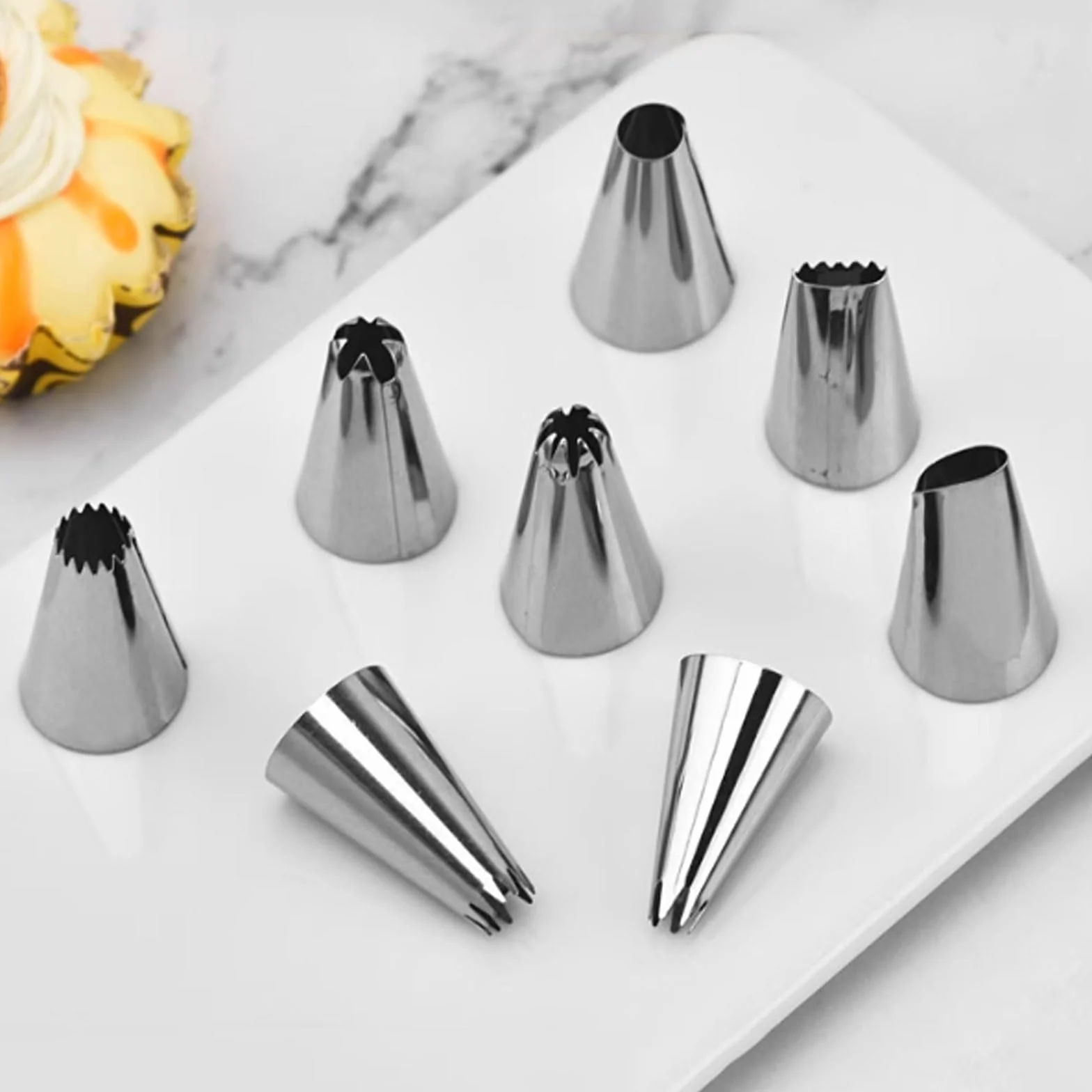 Juego de decoración Pasteles Acero Inoxidable 25 Piezas Completo con Caja Almacenamiento Herramientas for Hornear for Puntas pastelería Crema Mantequilla(Wei�)
