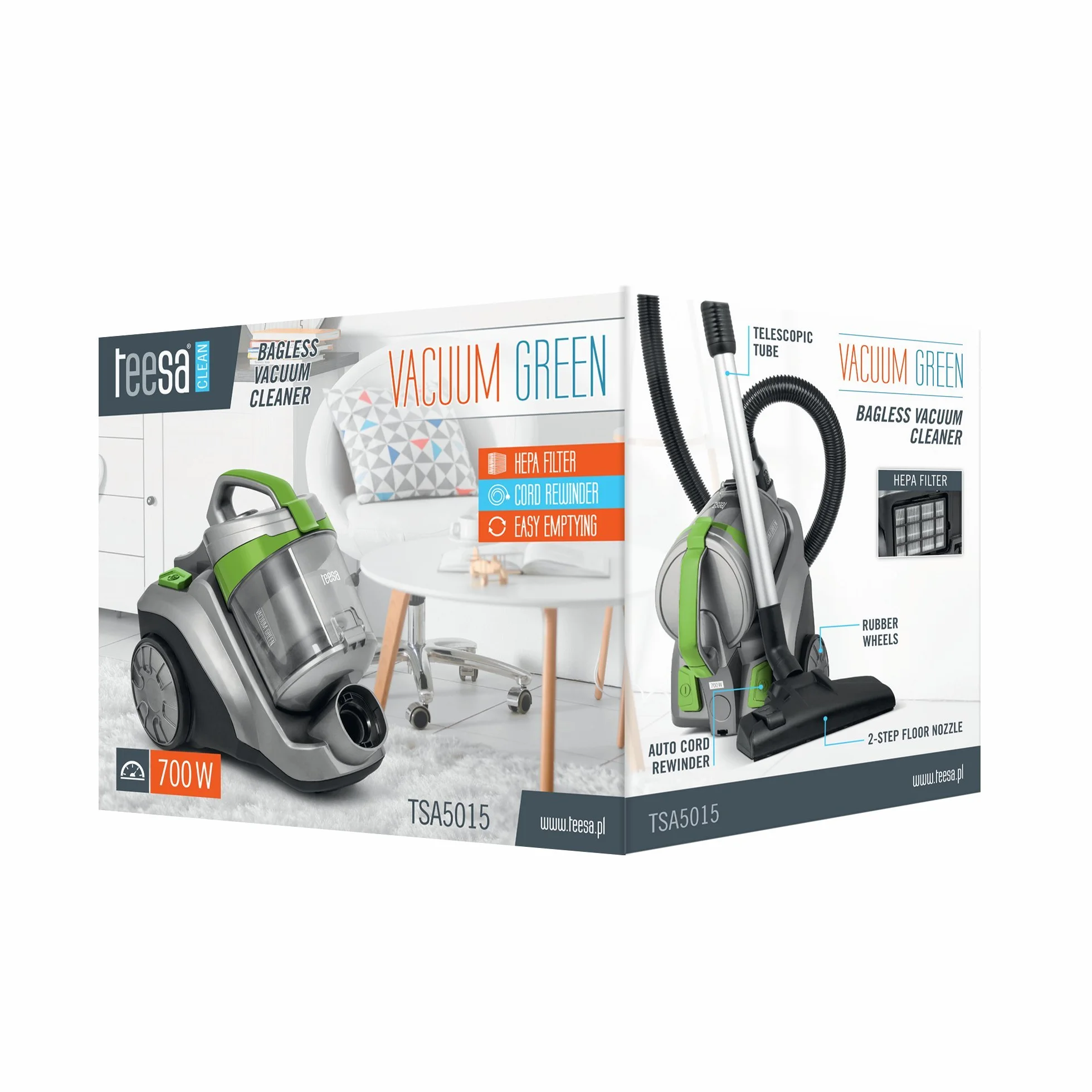 teesa Aspirador sin Bolsa Vacuum Green