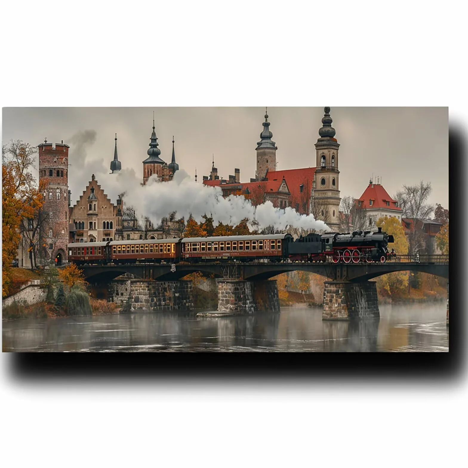 Pintar por Numeros Adultos Tren, Pintar por Numeros Niños Kit Manualidades Adultos Ciudad Cuadros para Pintar por Numeros Pintura Acrílico, Cuadros Decorativos Regalos Para Mujer 80X160cm 7w-M-7