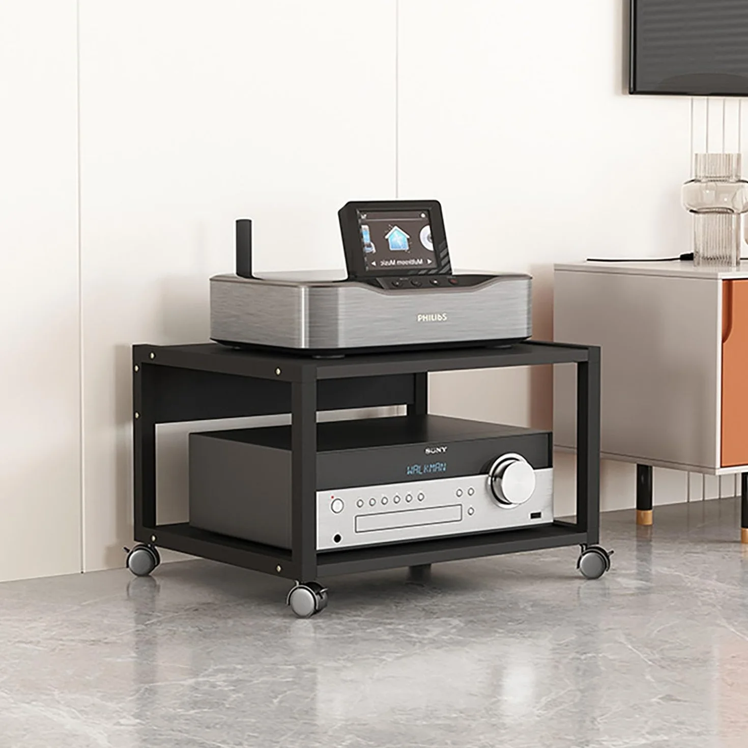 Mueble Equipo HiFi Estéreo Supports, Mueble HiFi Rodante Gabinete De Componentes De Audio Estante Esquinero, Estéreo Gabinete De Audio HiFi De 2/3/4/5 Capas, Para Dispositivos De Audio HiFi(H35cm/13.7